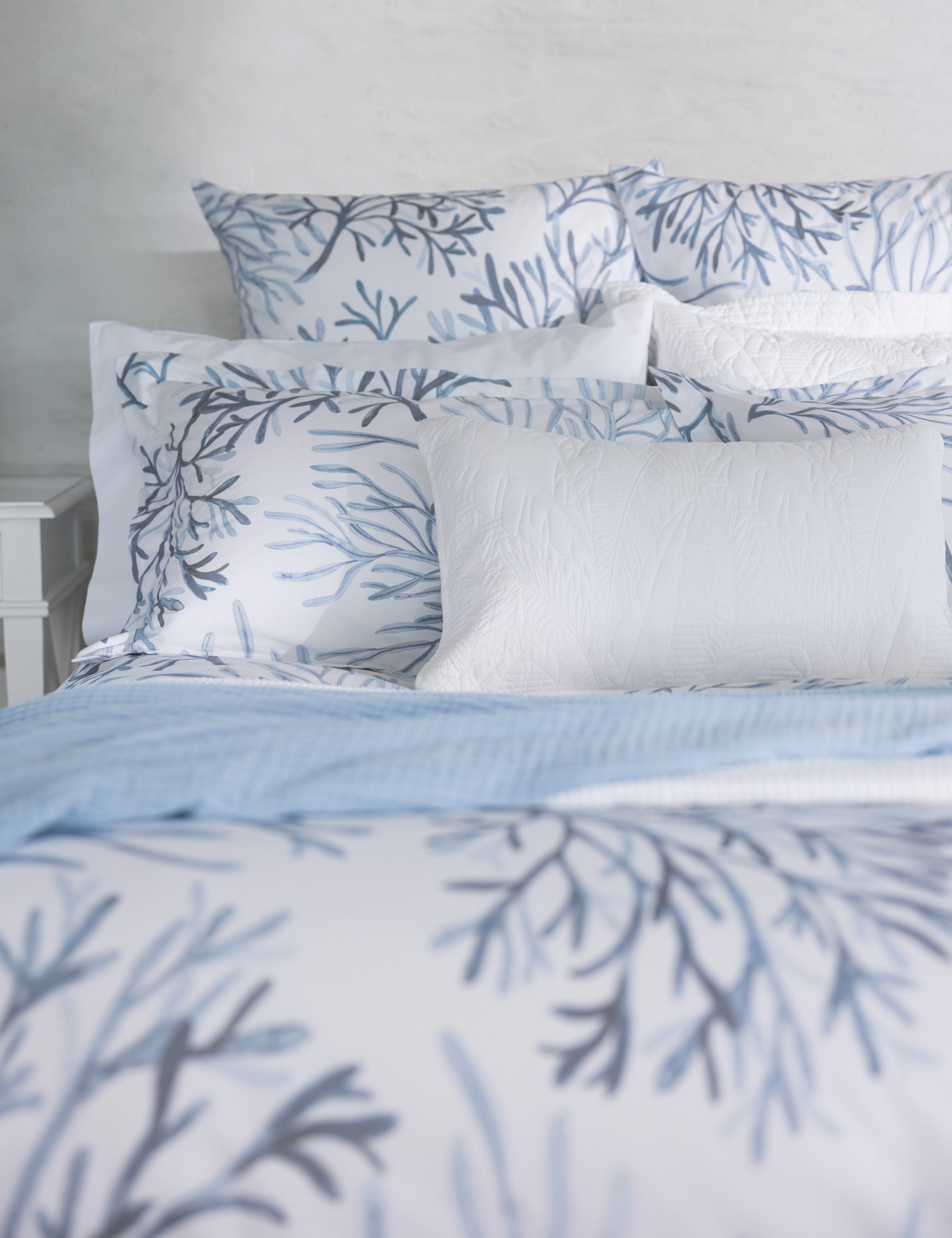 Bonaire European Pillowcase | Blue White-2
