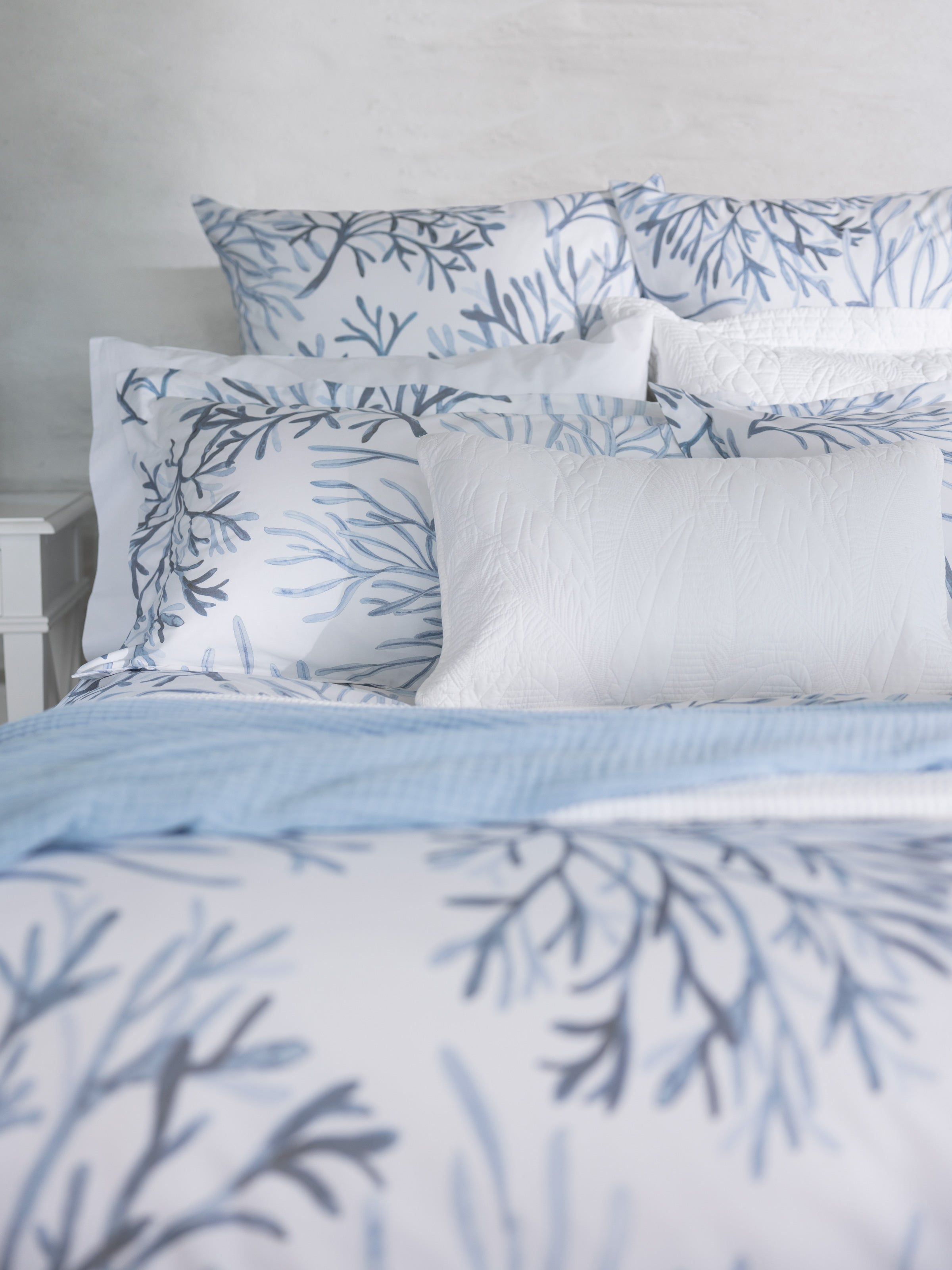 Bonaire European Pillowcase | Blue White-2