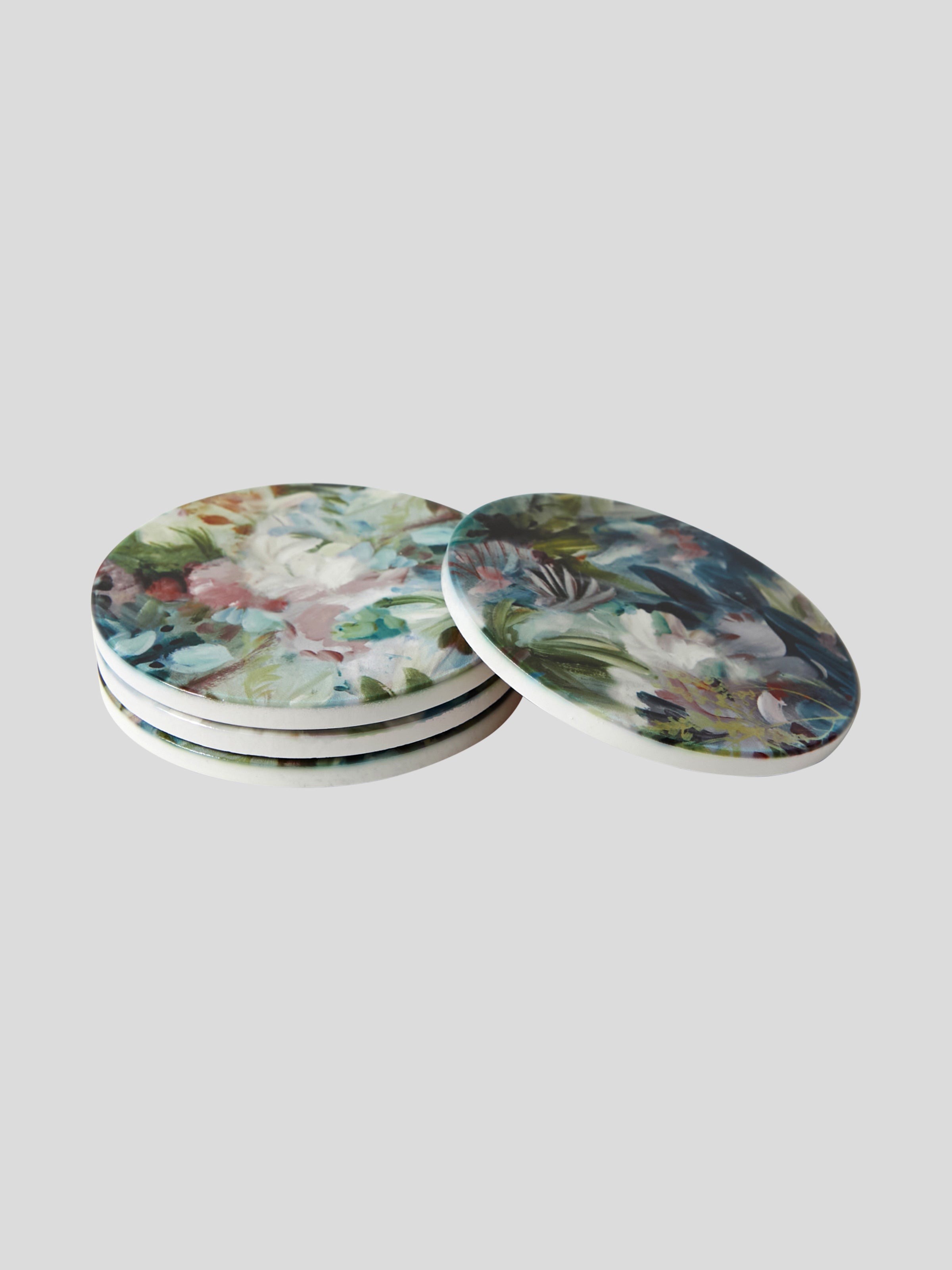 Botanic Wonder Ceramic Coaster Set of 4 | Floral-1