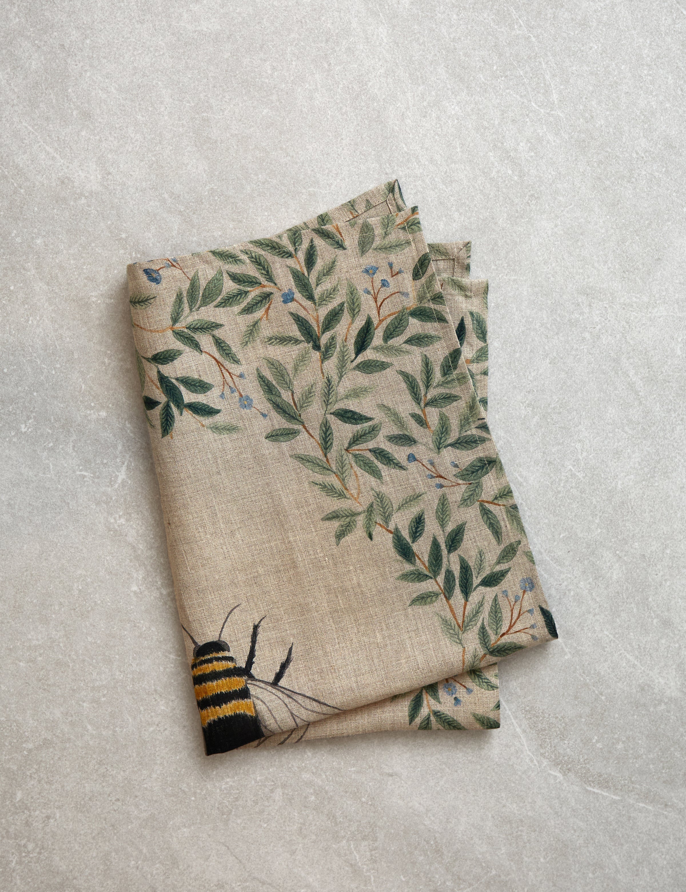 Botanical Bee Linen Tea Towel | Multi-1