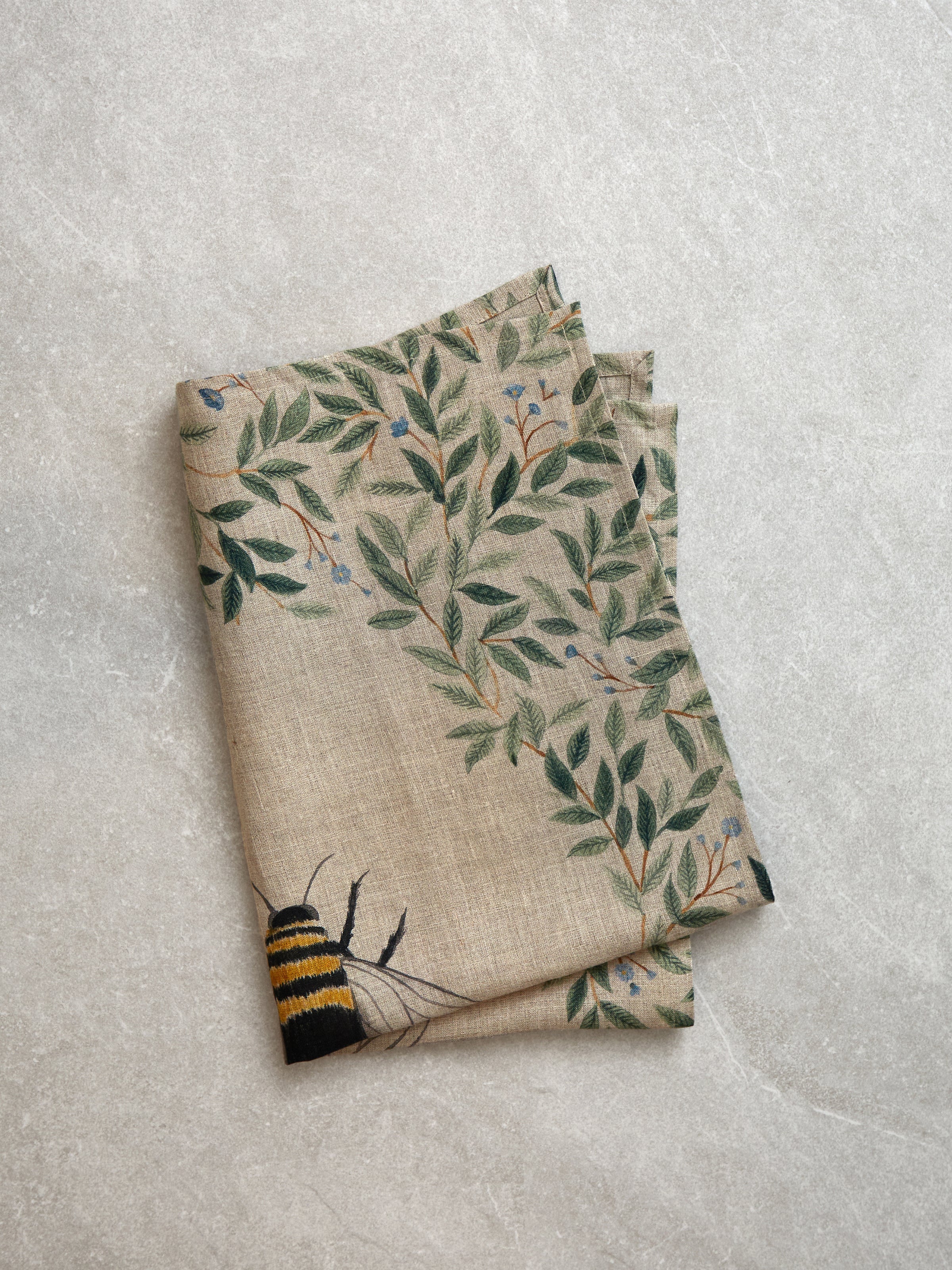 Botanical Bee Linen Tea Towel | Multi-1