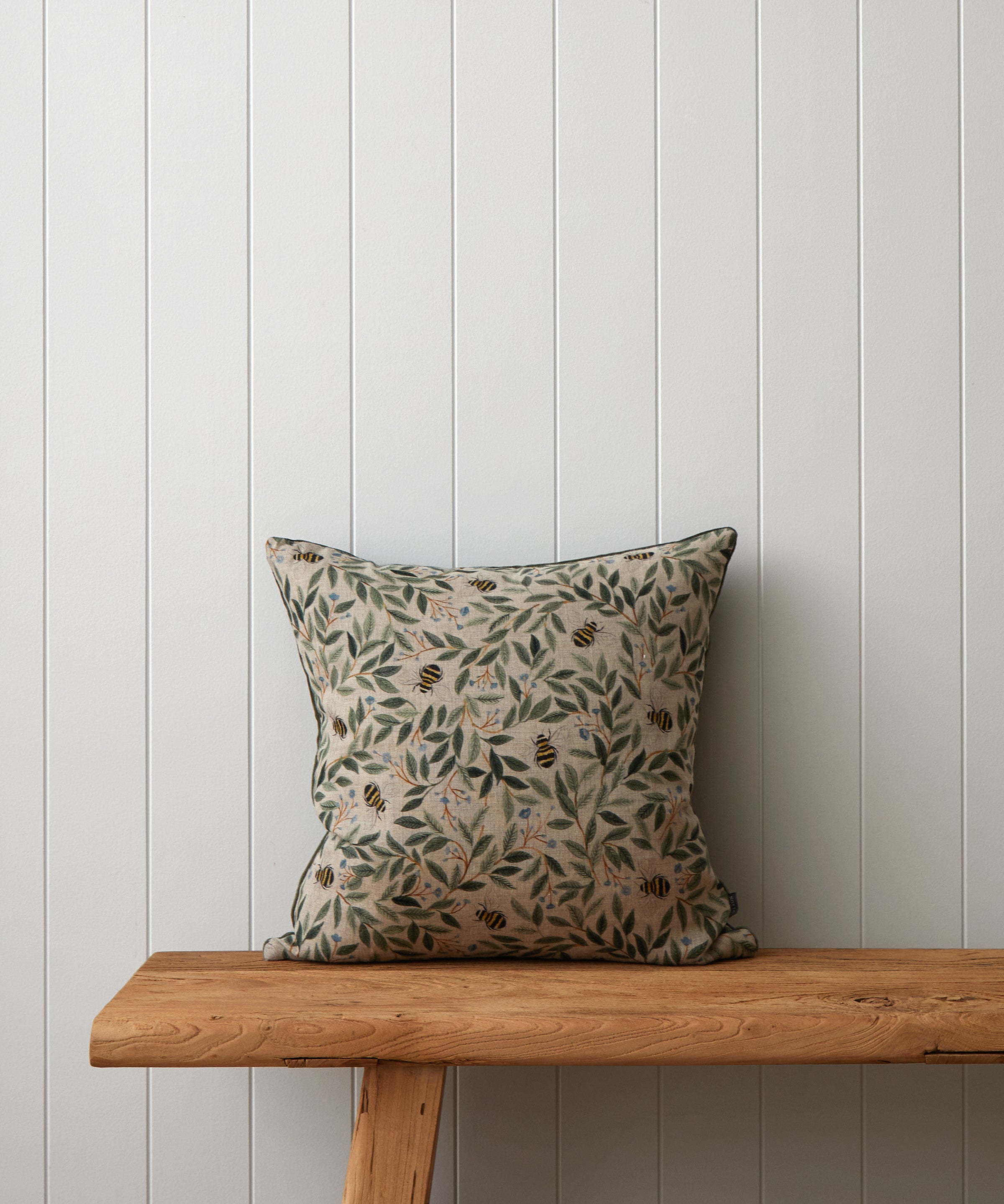 Botanical Bee Square Cushion Cover | Multi-1