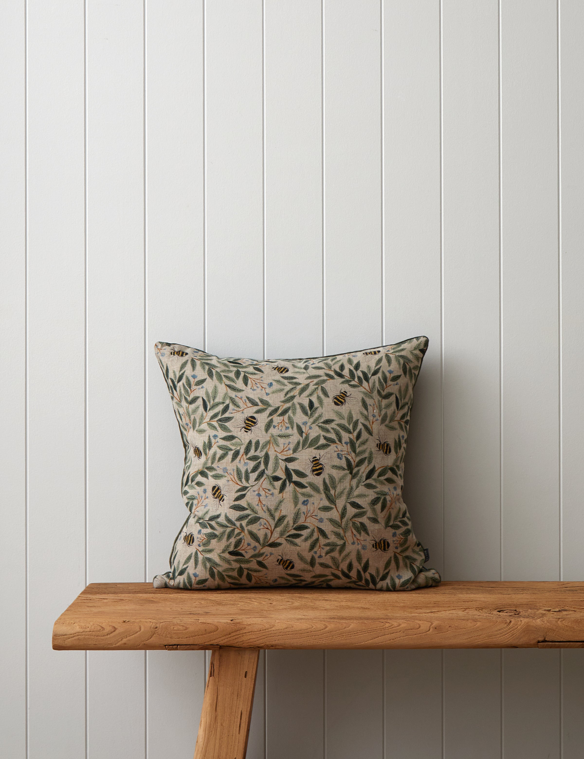 Botanical Bee Square Cushion Cover | Multi-1