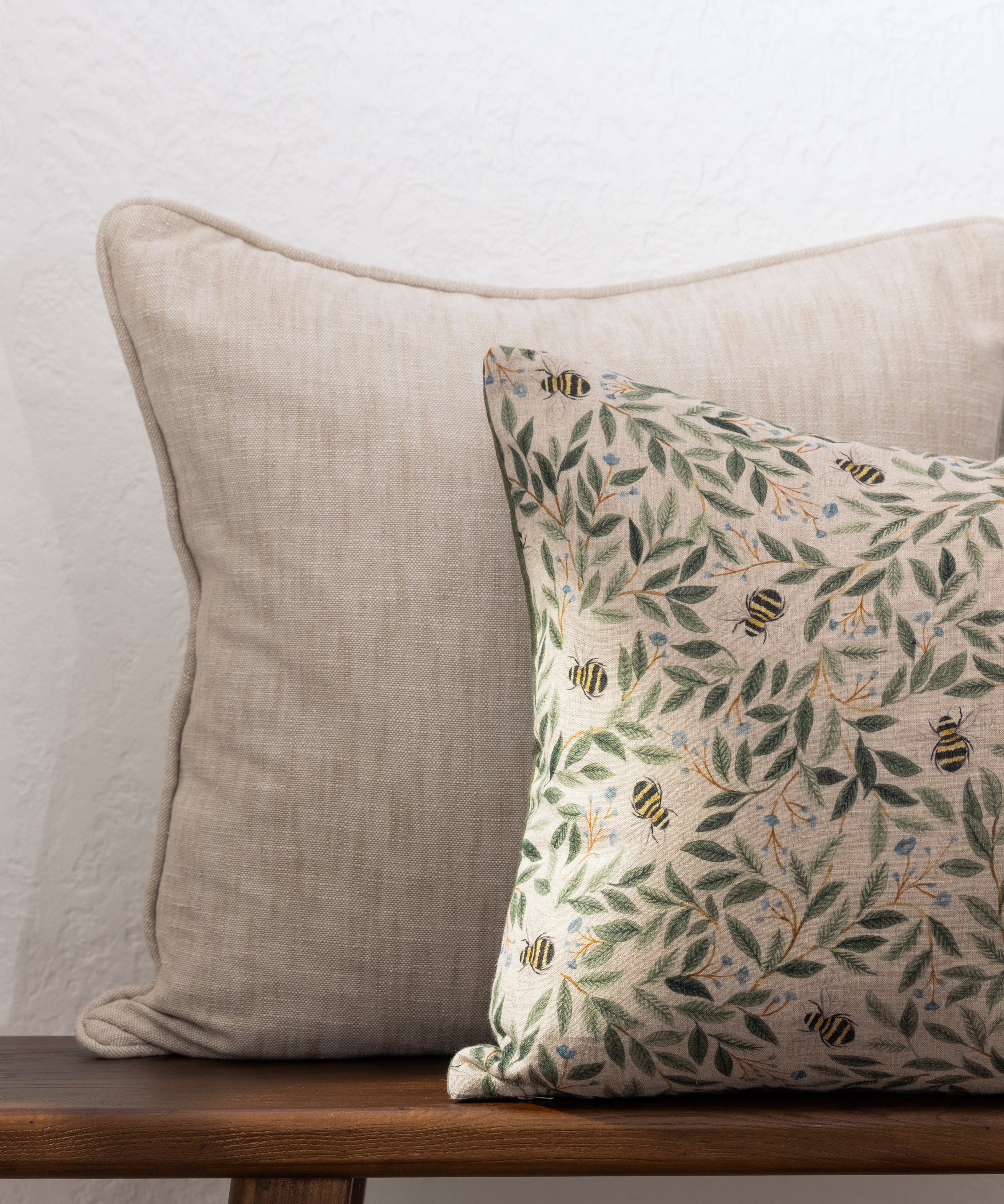 Botanical Bee Square Cushion Cover | Multi-2