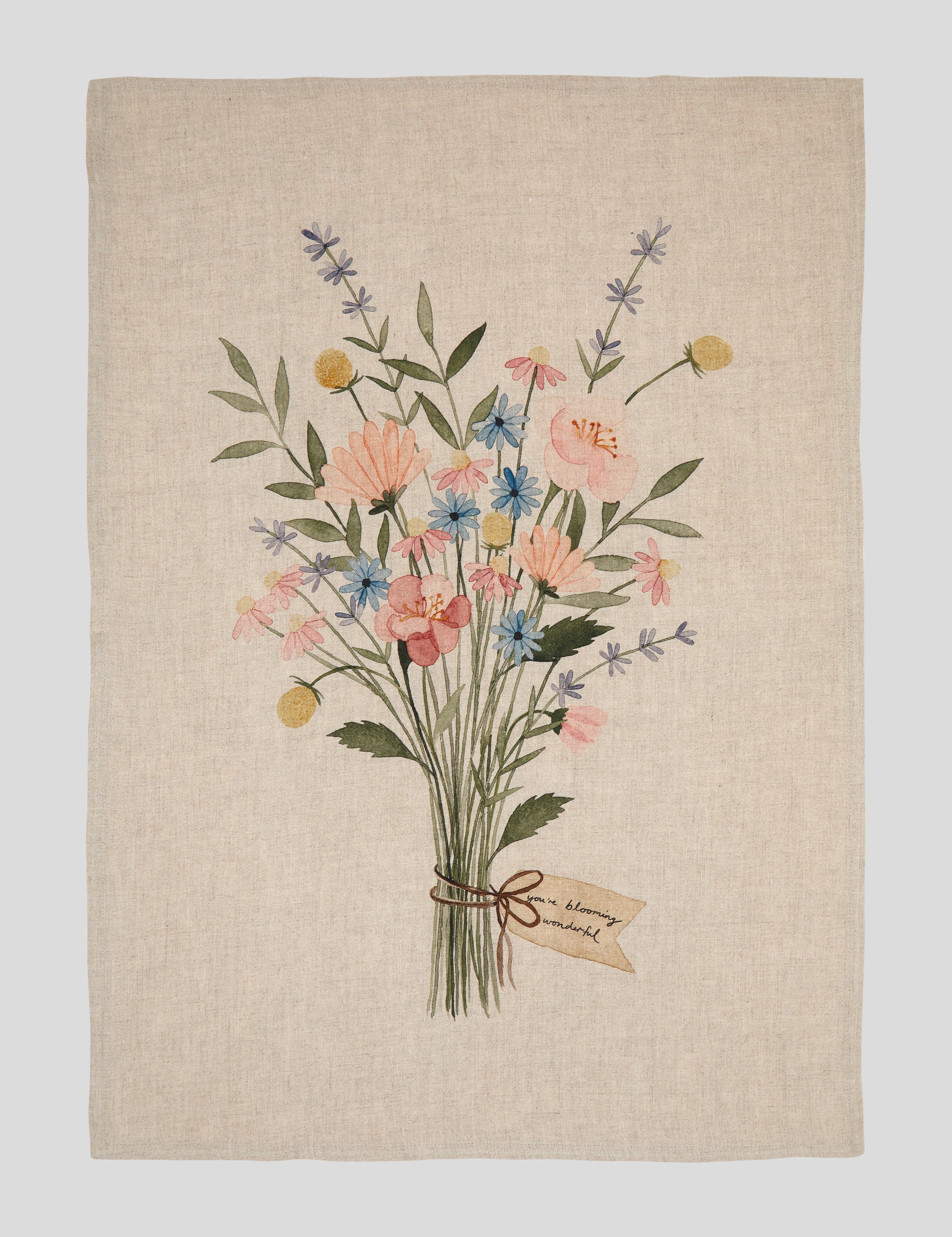 Bouquet Linen Tea Towel | Multi-3