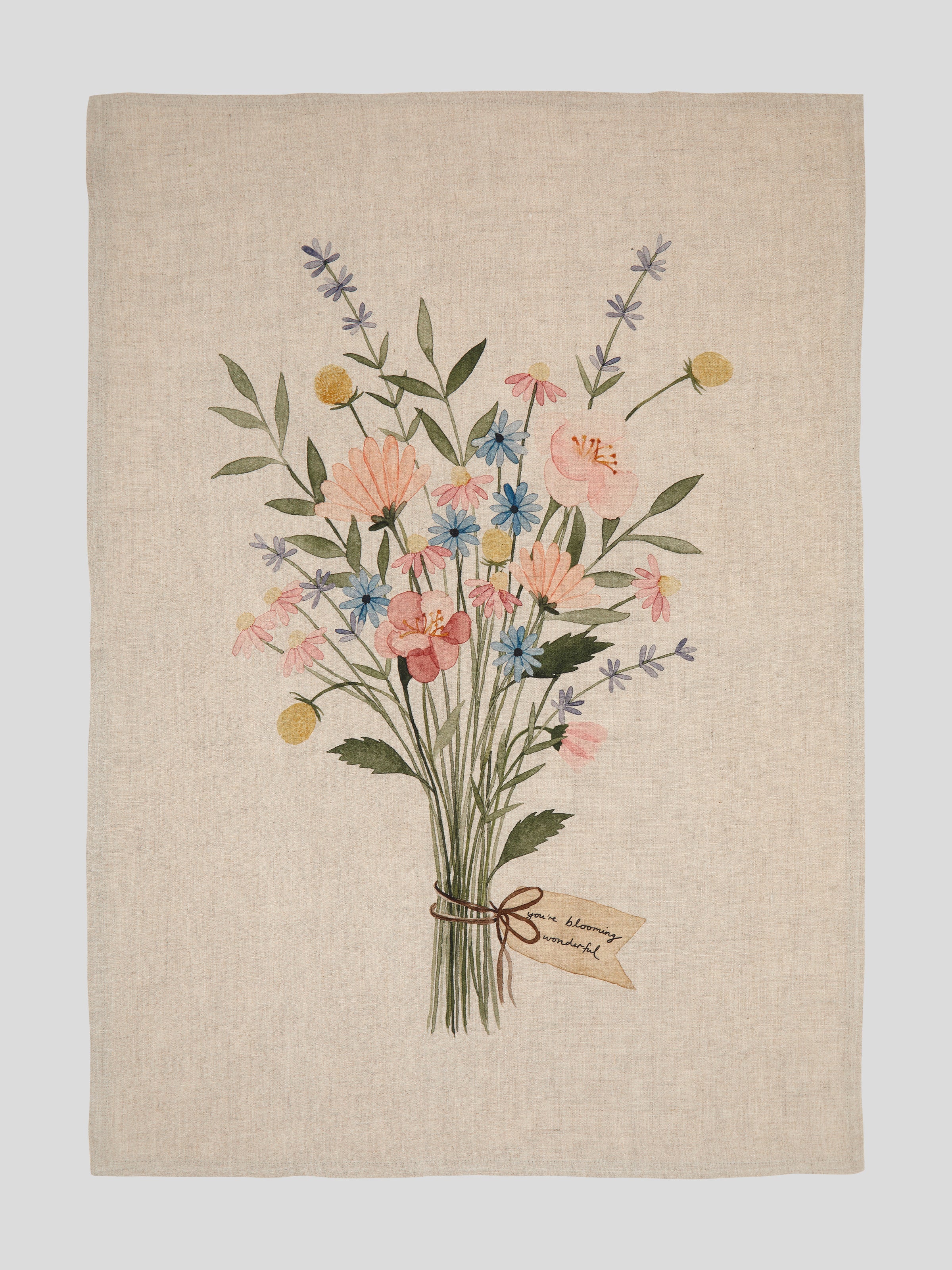 Bouquet Linen Tea Towel | Multi-3