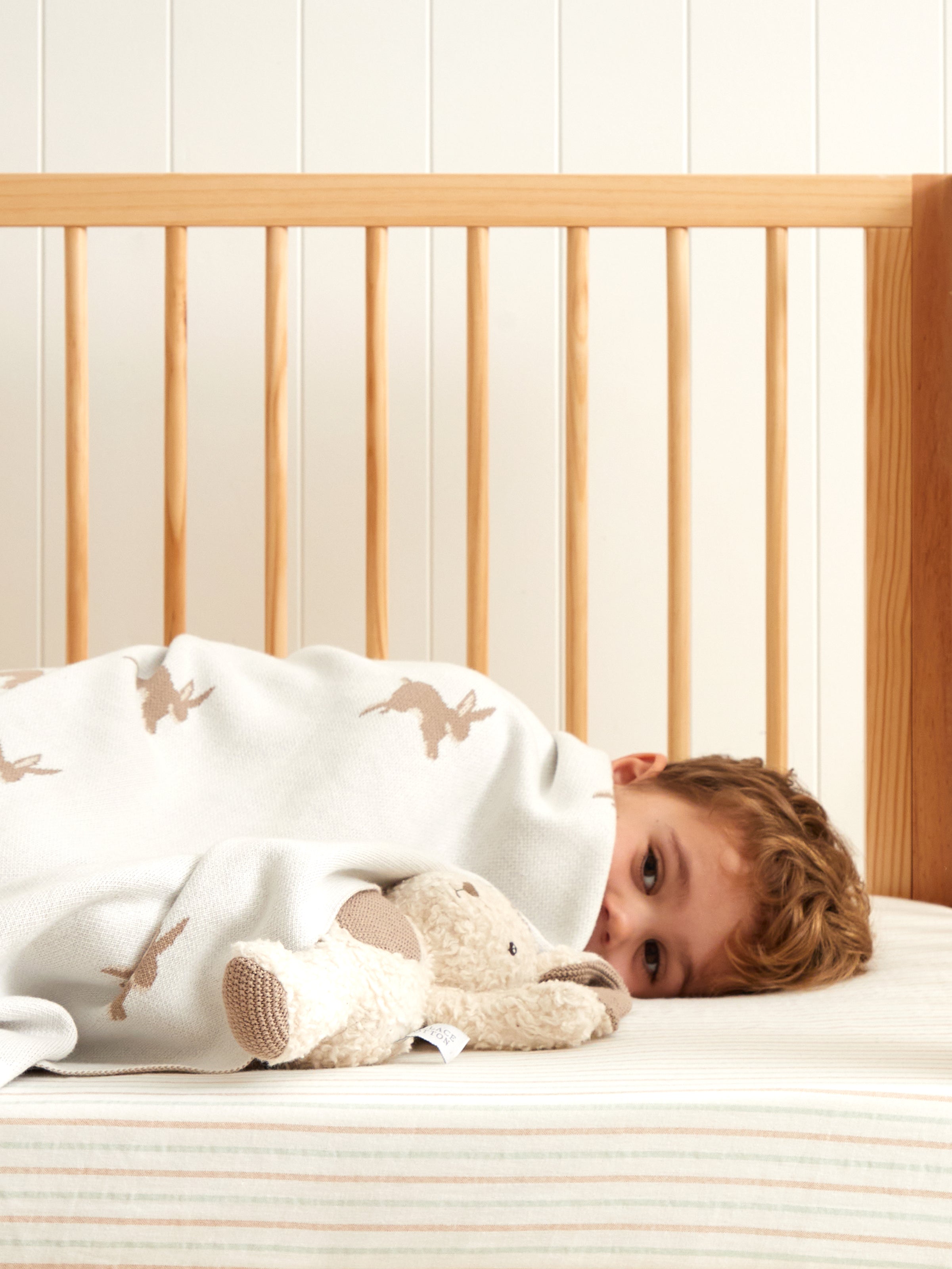 Bunny Lane Cot Blanket | Natural White-2