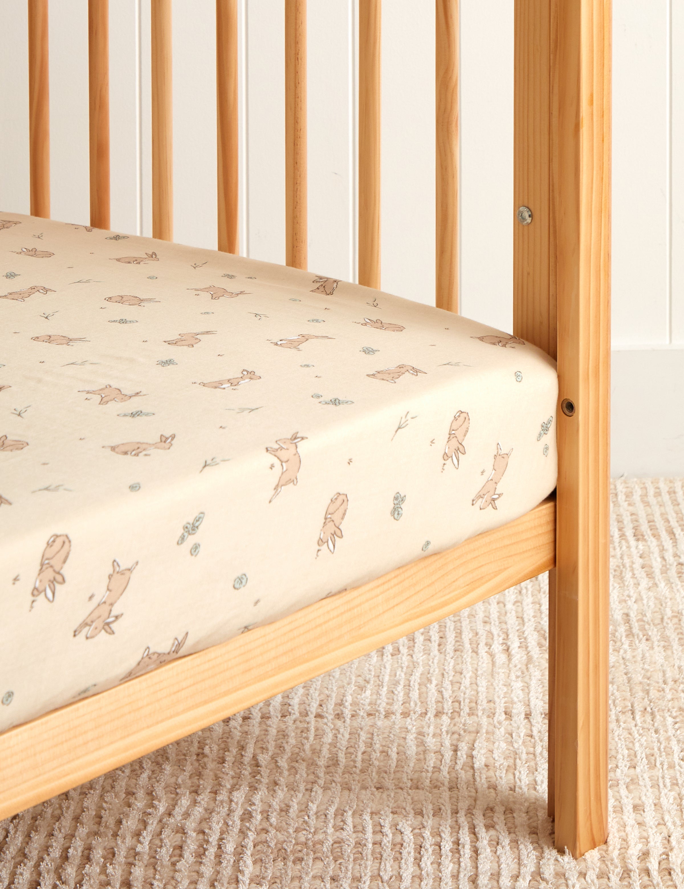 Bunny Lane Muslin Cot Fitted Sheet | Multi-1
