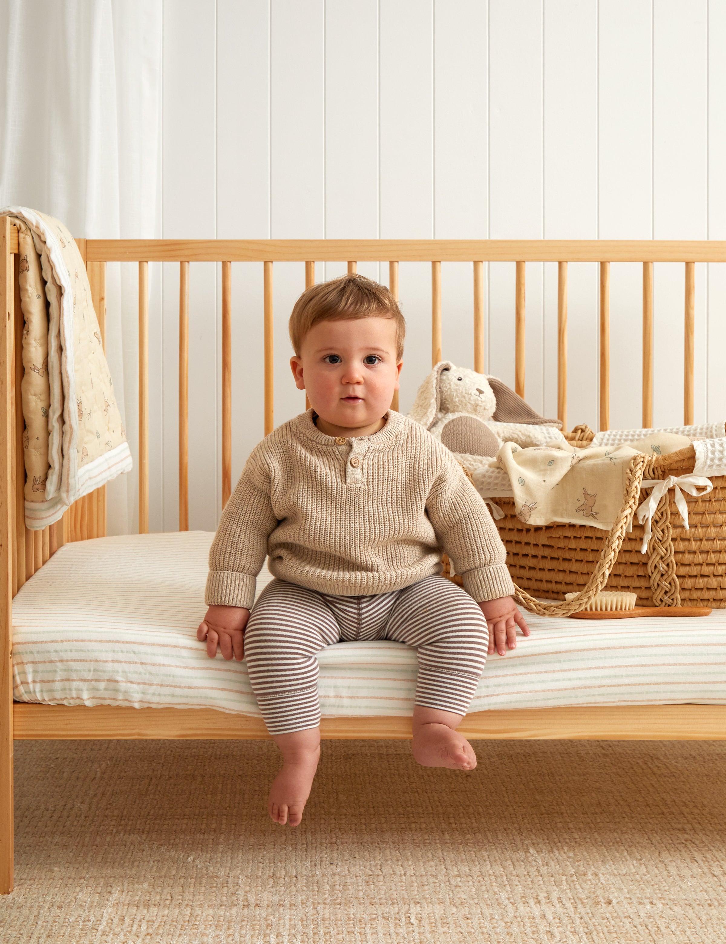 Bunny Lane Muslin Cot Fitted Sheet | Multi-3