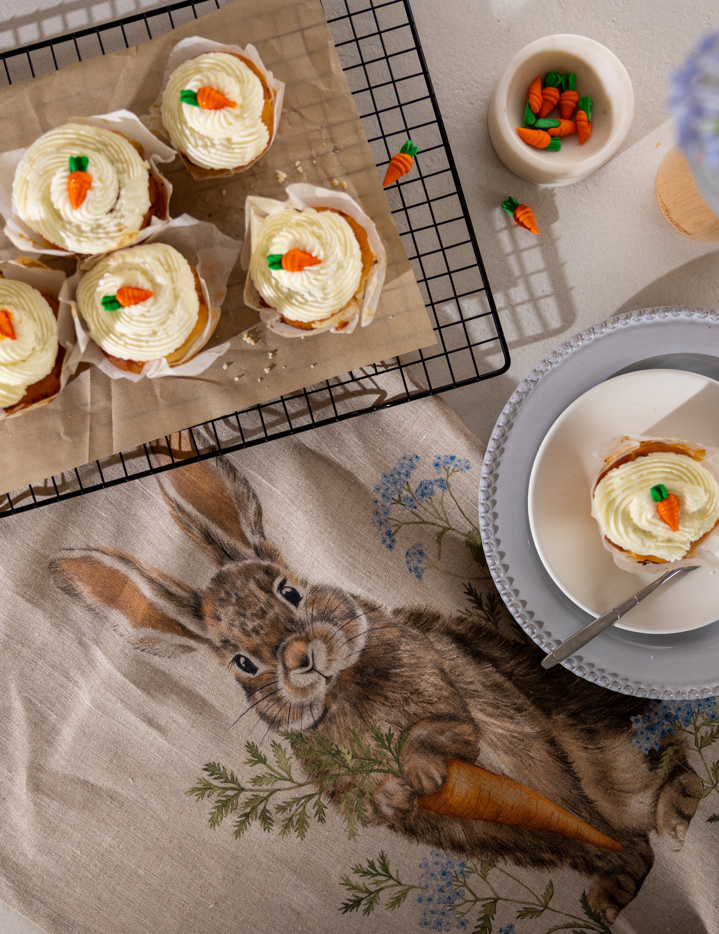 Bunny Linen Tea Towel | Multi-2