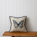 Butterfly Square Cushion Cover | Midnight Natural-1
