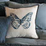 Butterfly Square Cushion Cover | Midnight Natural-2