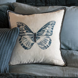 Butterfly Square Cushion Cover | Midnight Natural-2