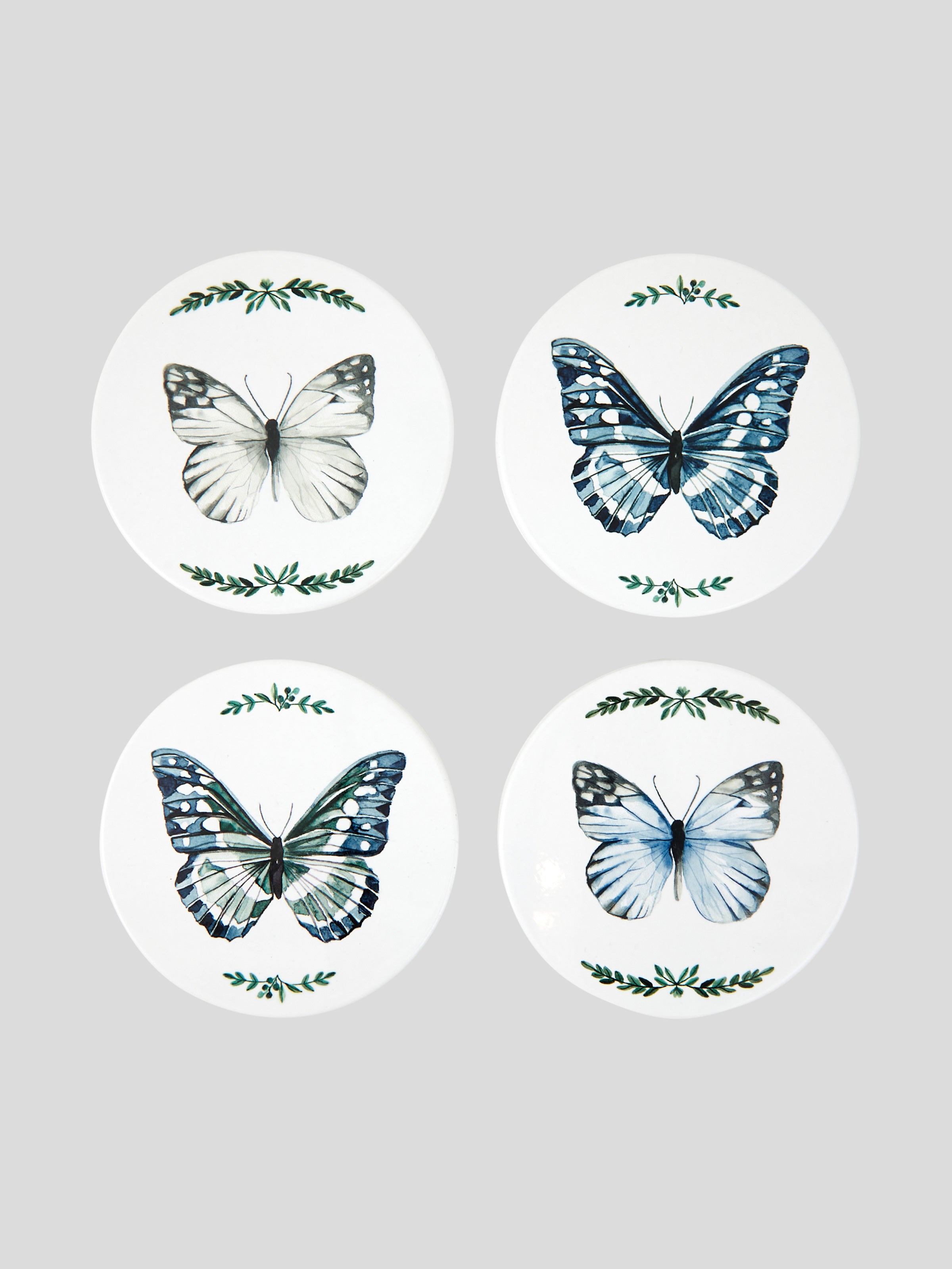 Buttlerflies Ceramic Coaster Set of 4 | Blue-2