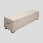 Button Linen Blanket Box | Natural-1