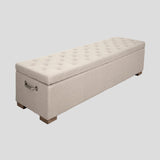 Button Linen Blanket Box | Natural-1