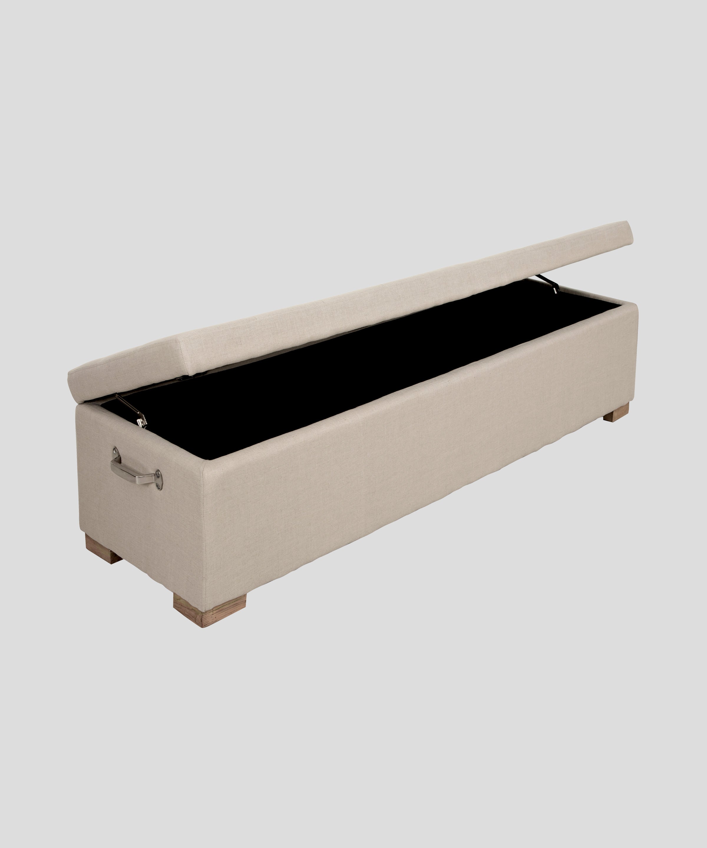 Button Linen Blanket Box | Natural-2