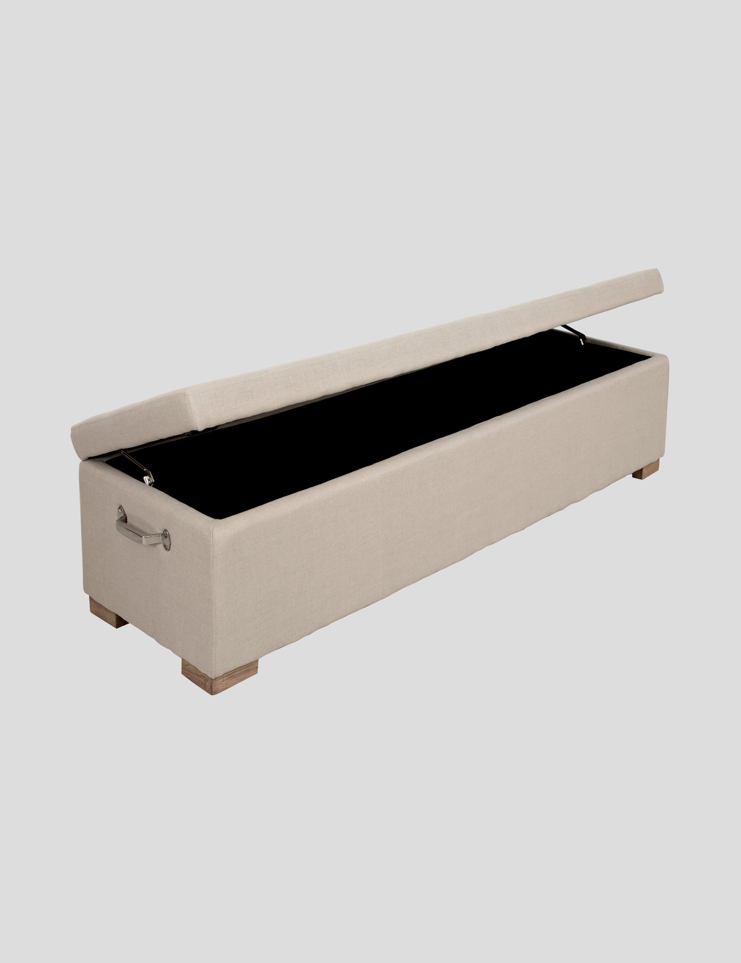 Button Linen Blanket Box | Natural-2