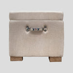 Button Linen Blanket Box | Natural-3