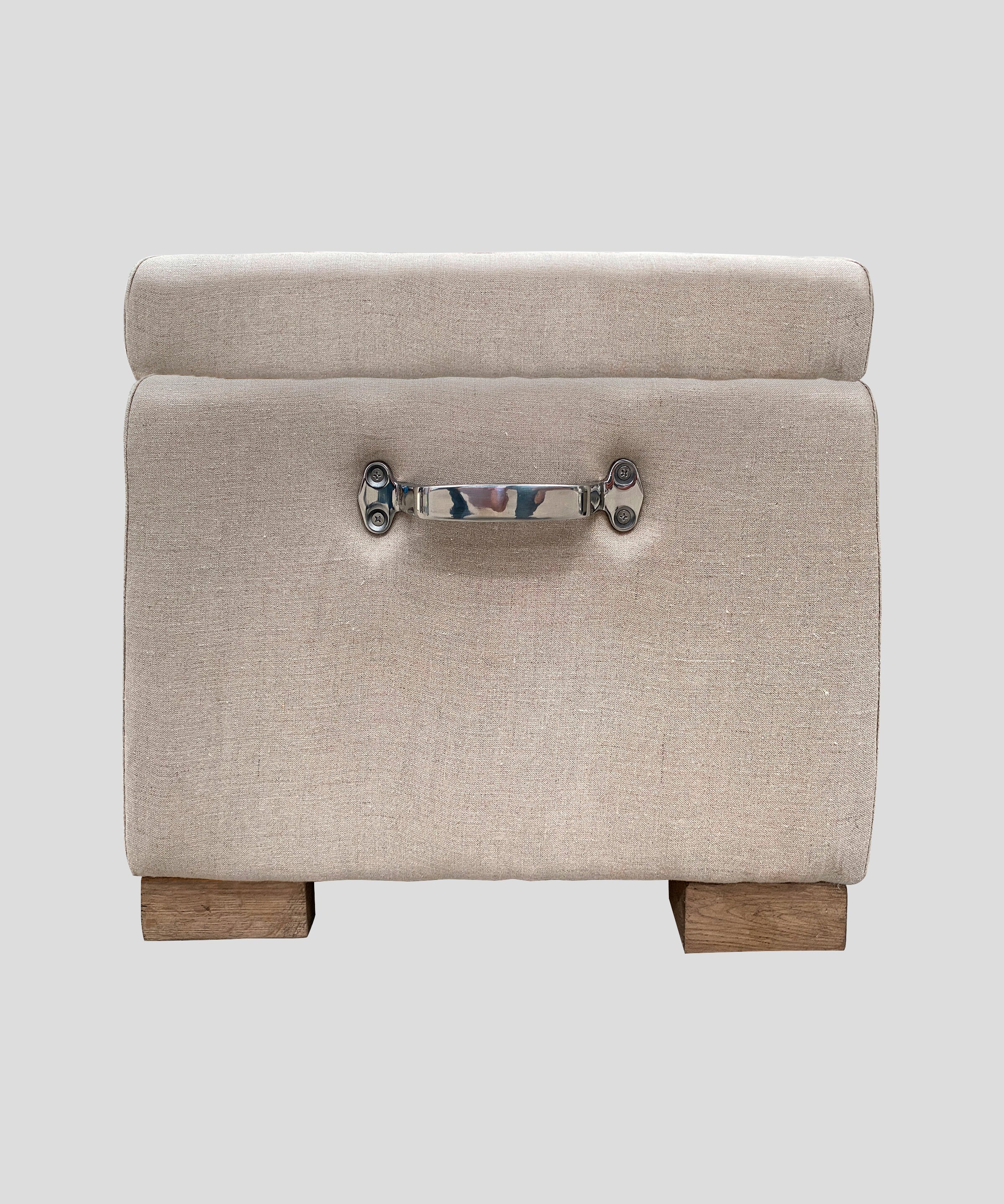 Button Linen Blanket Box | Natural-3