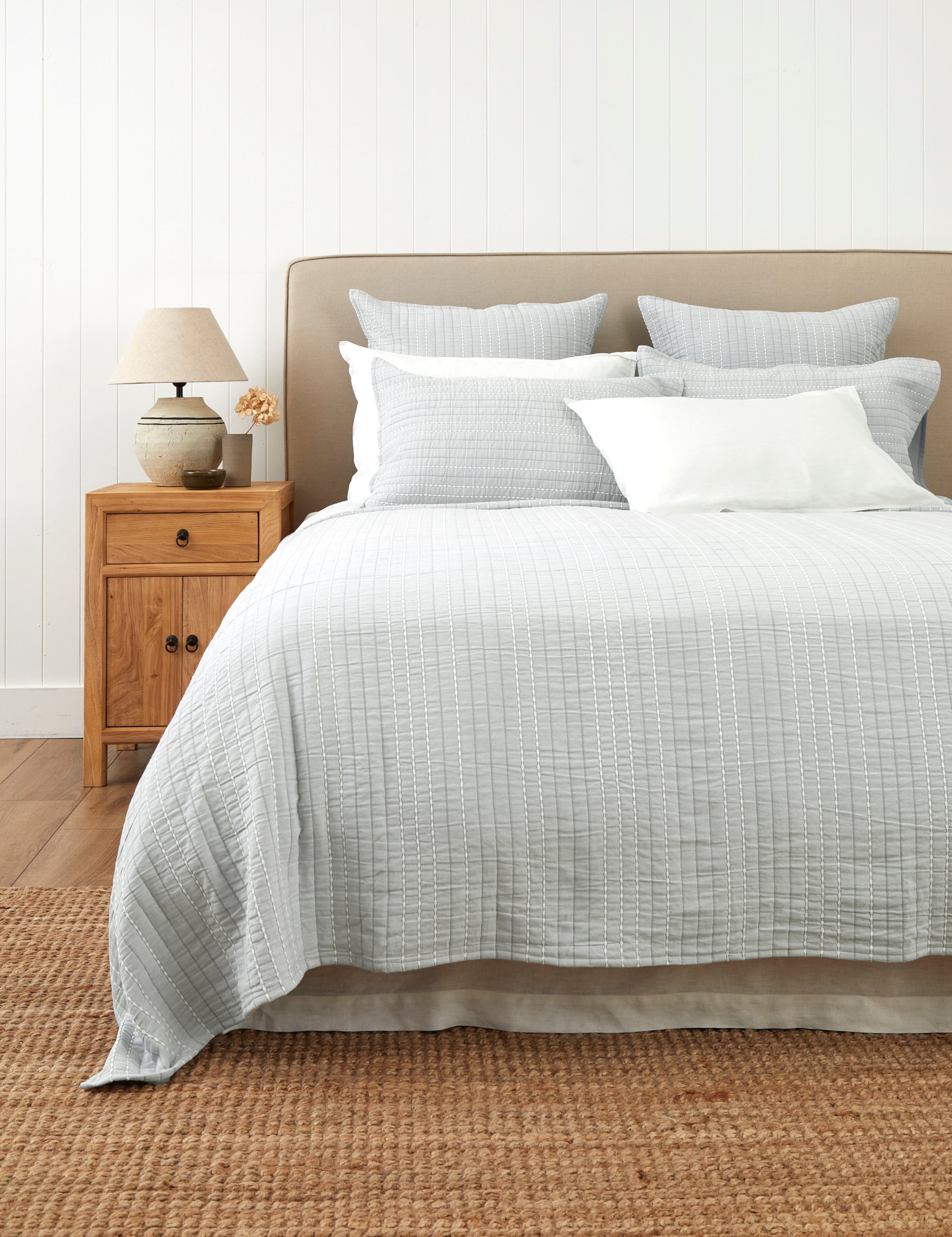 Camden Bed Cover in Duck Egg | Duckegg-1