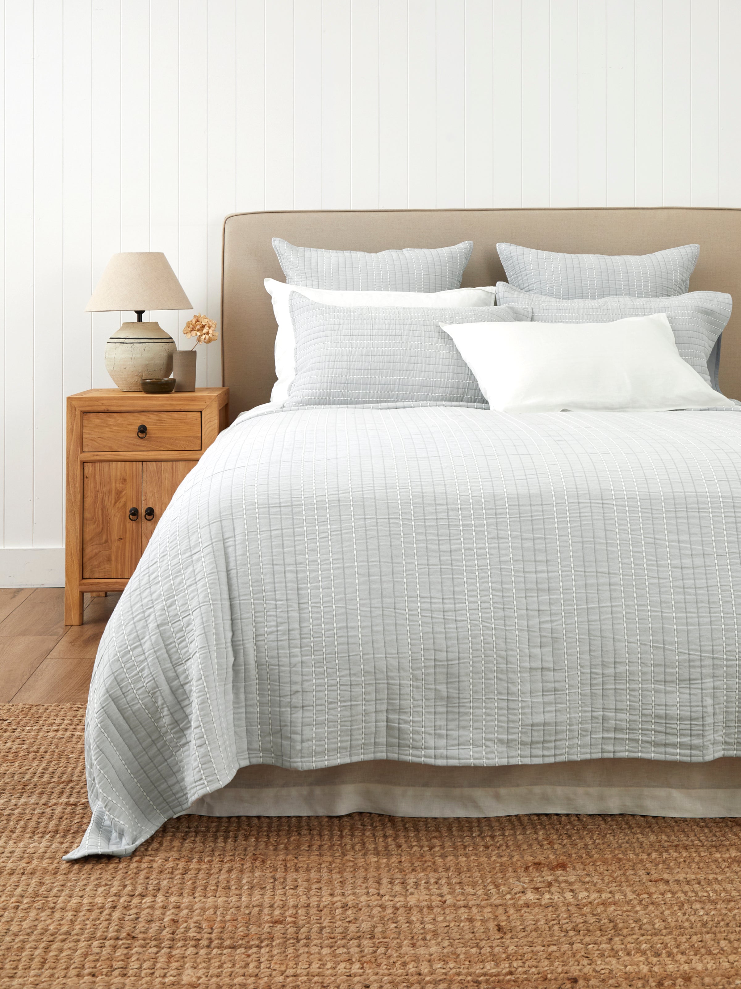 Camden Bed Cover in Duck Egg | Duckegg-1