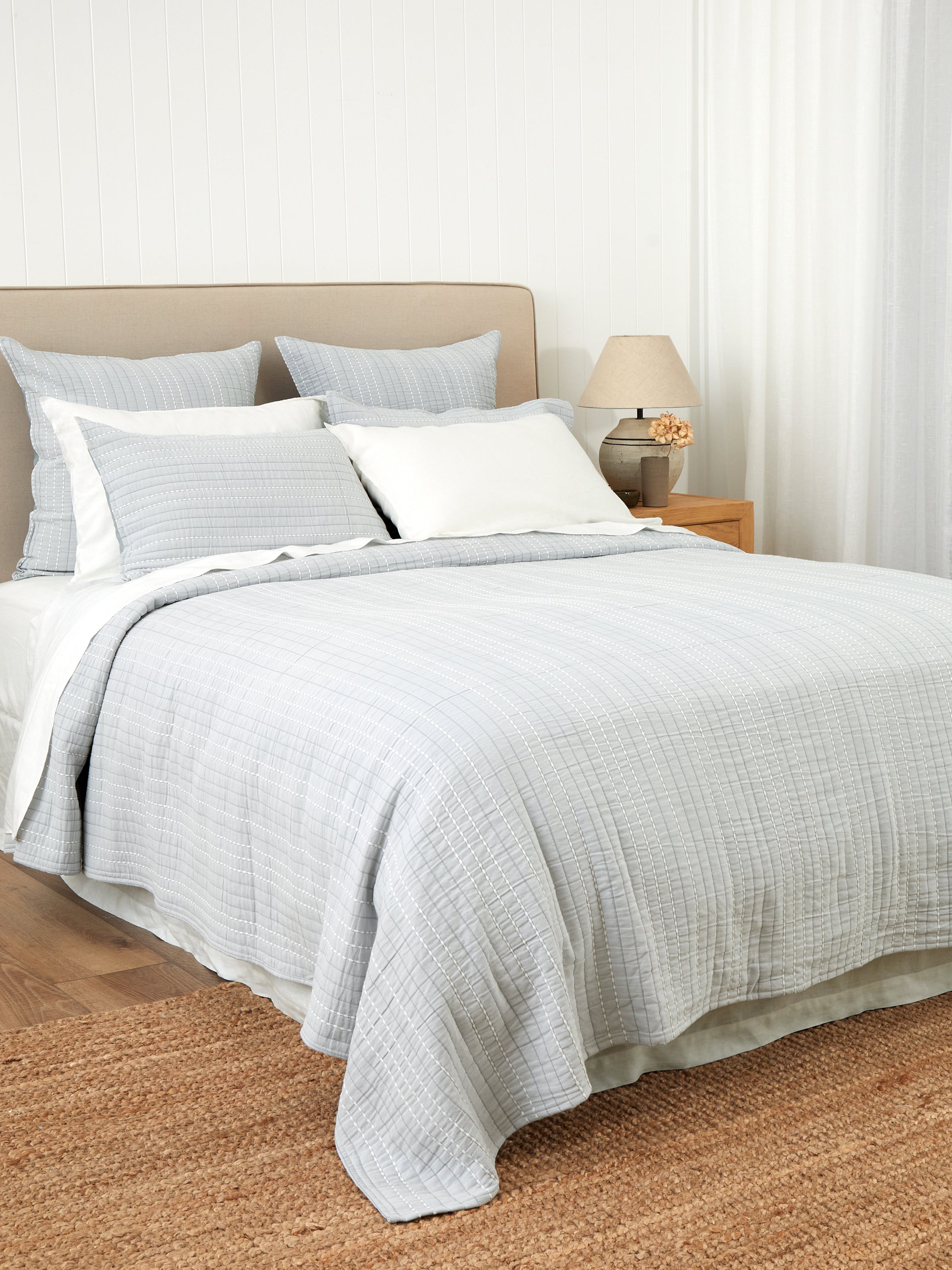 Camden Bed Cover in Duck Egg | Duckegg-3