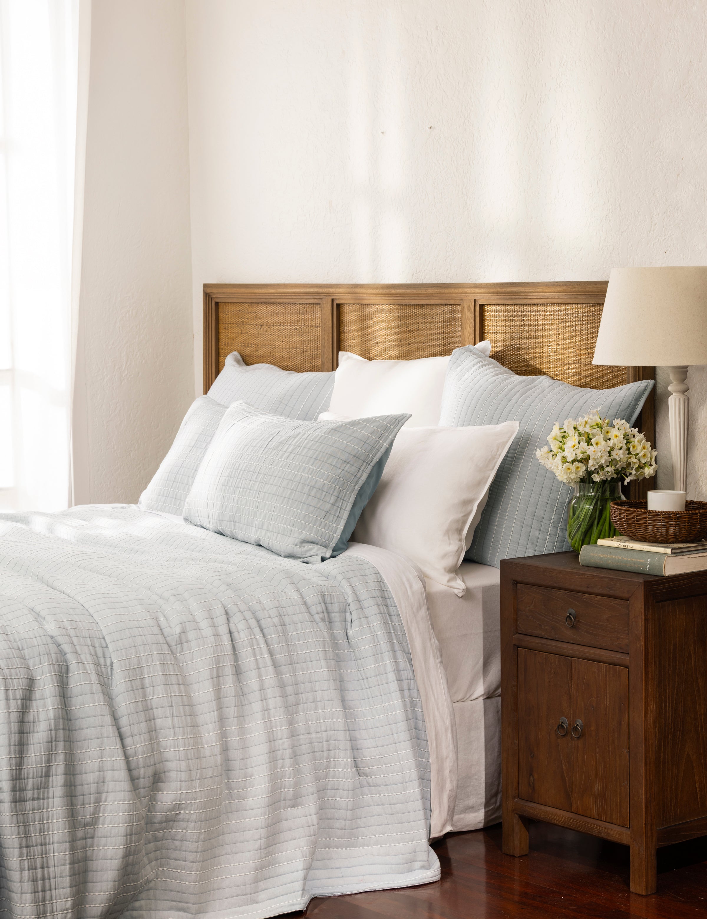 Camden Bed Cover in Duck Egg | Duckegg-5