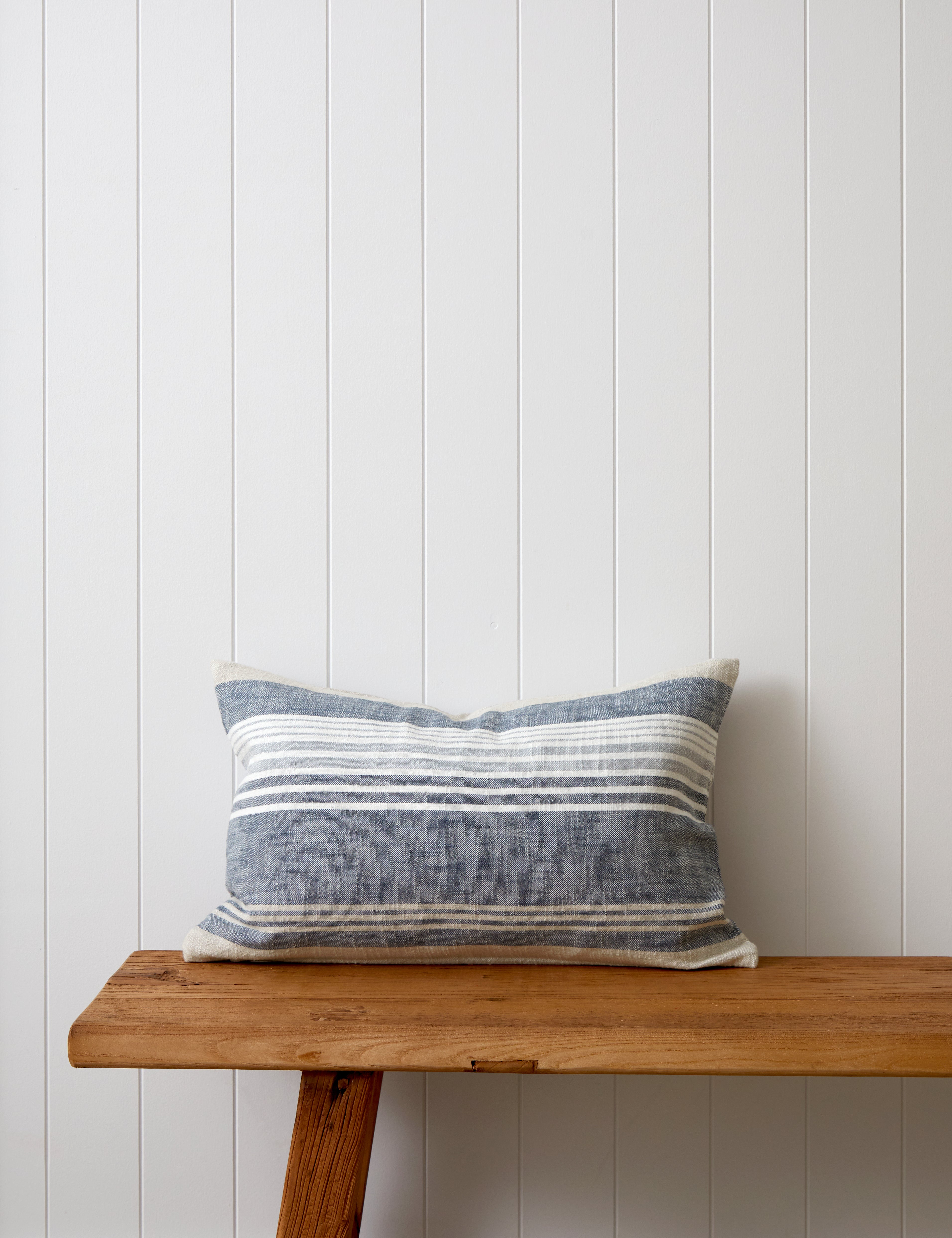 Capri Rectangle Cushion Cover | Navy Stripe-1