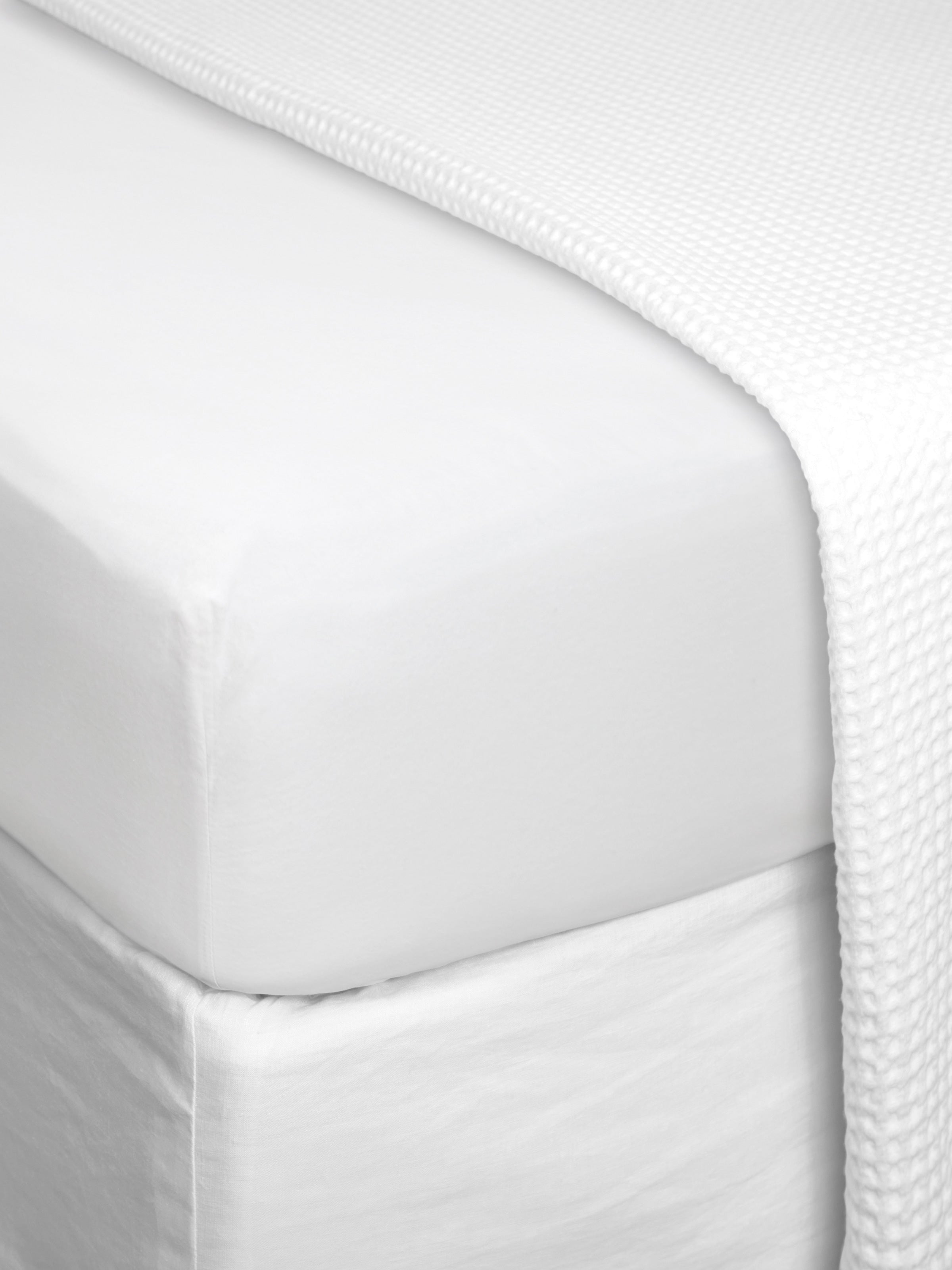 Cardrona Flannel Fitted Sheet | White-1