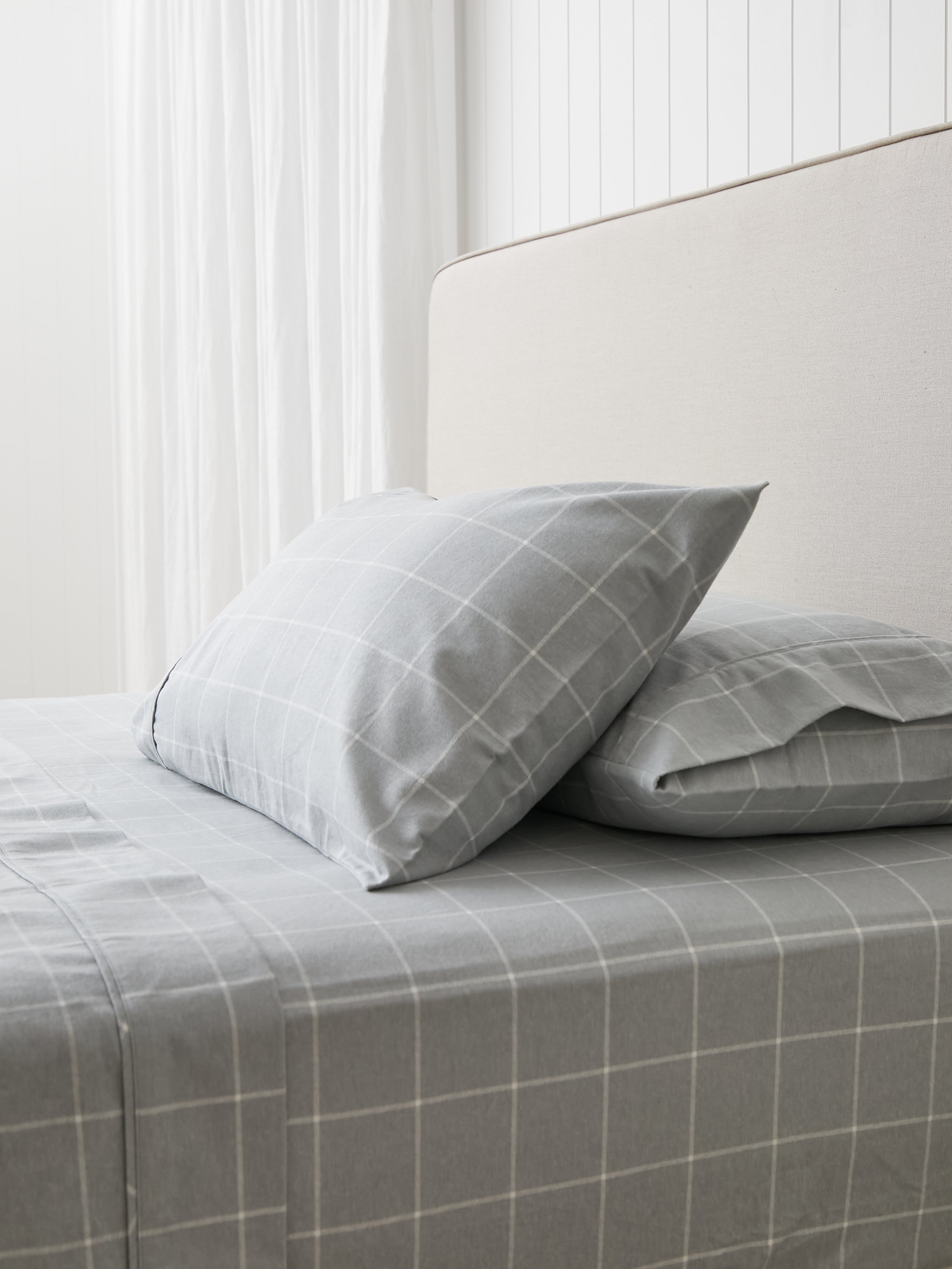 Cardrona Flannel Sheet Set | Blue Check-1
