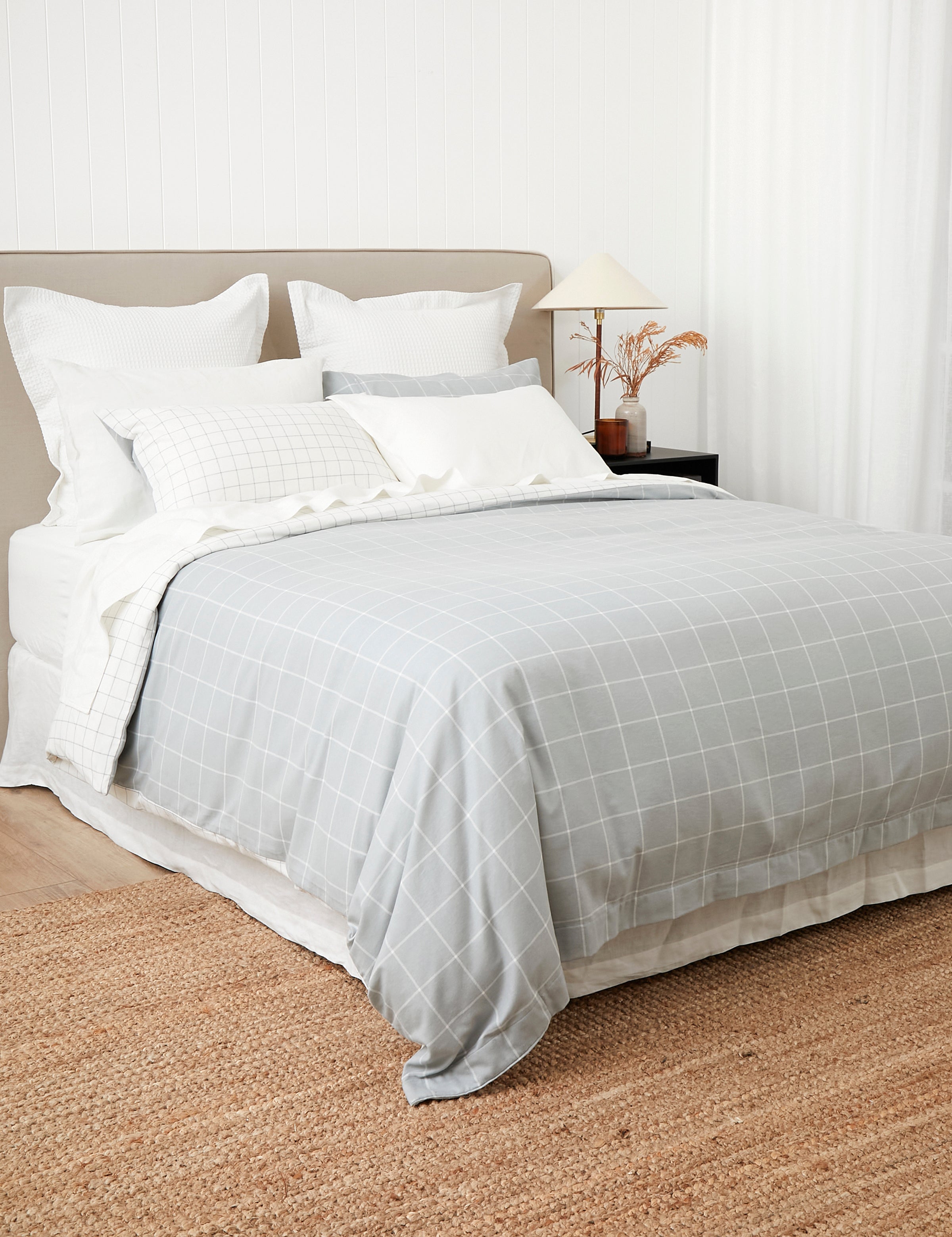 Cardrona Reversible Flannel Duvet Set | Blue White Check-3