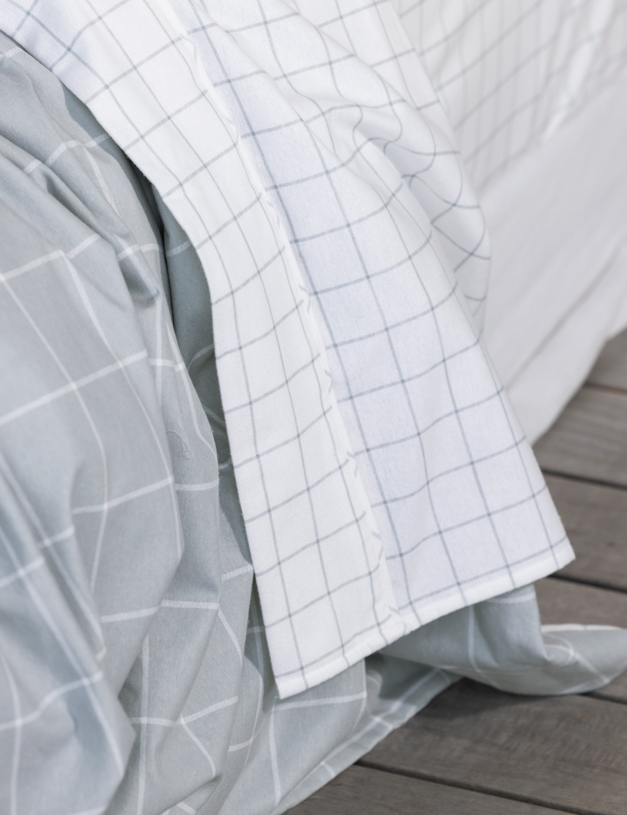 Cardrona Reversible Flannel Duvet Set | Blue White Check-5