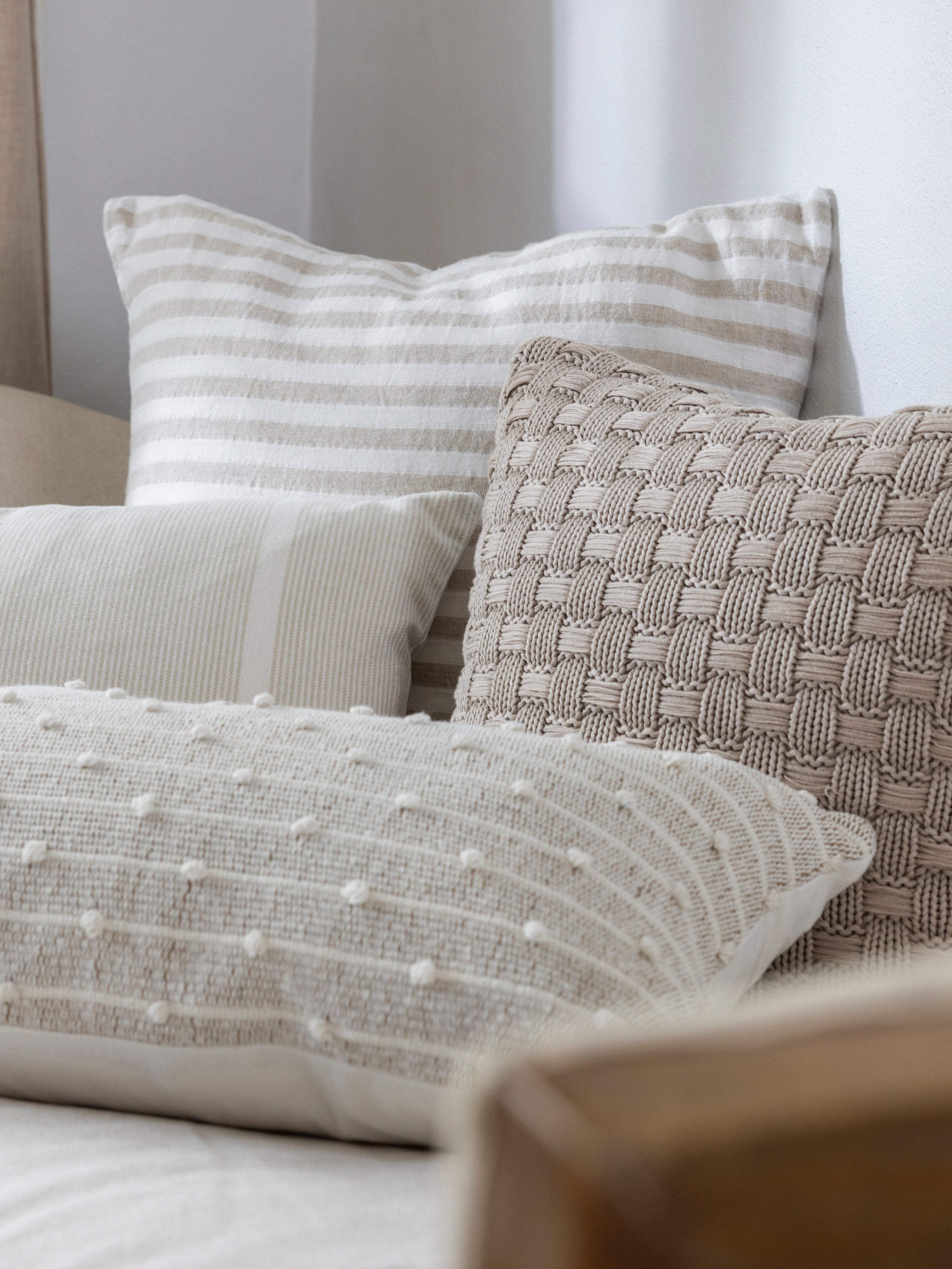 Casa Large Square Cushion Cover | Natural White-2