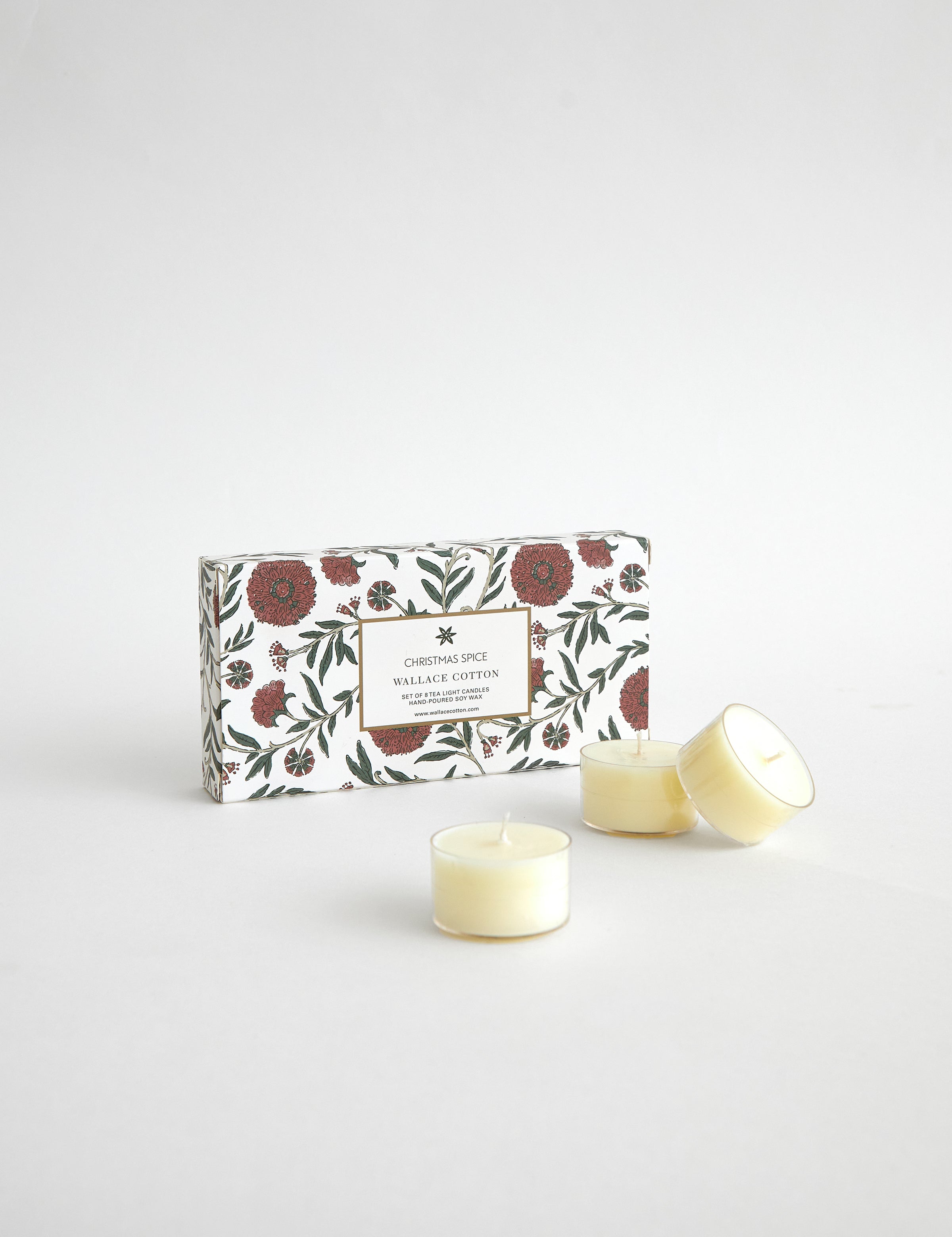 Christmas Spice Tea Light Candle Set of 8 | White-1