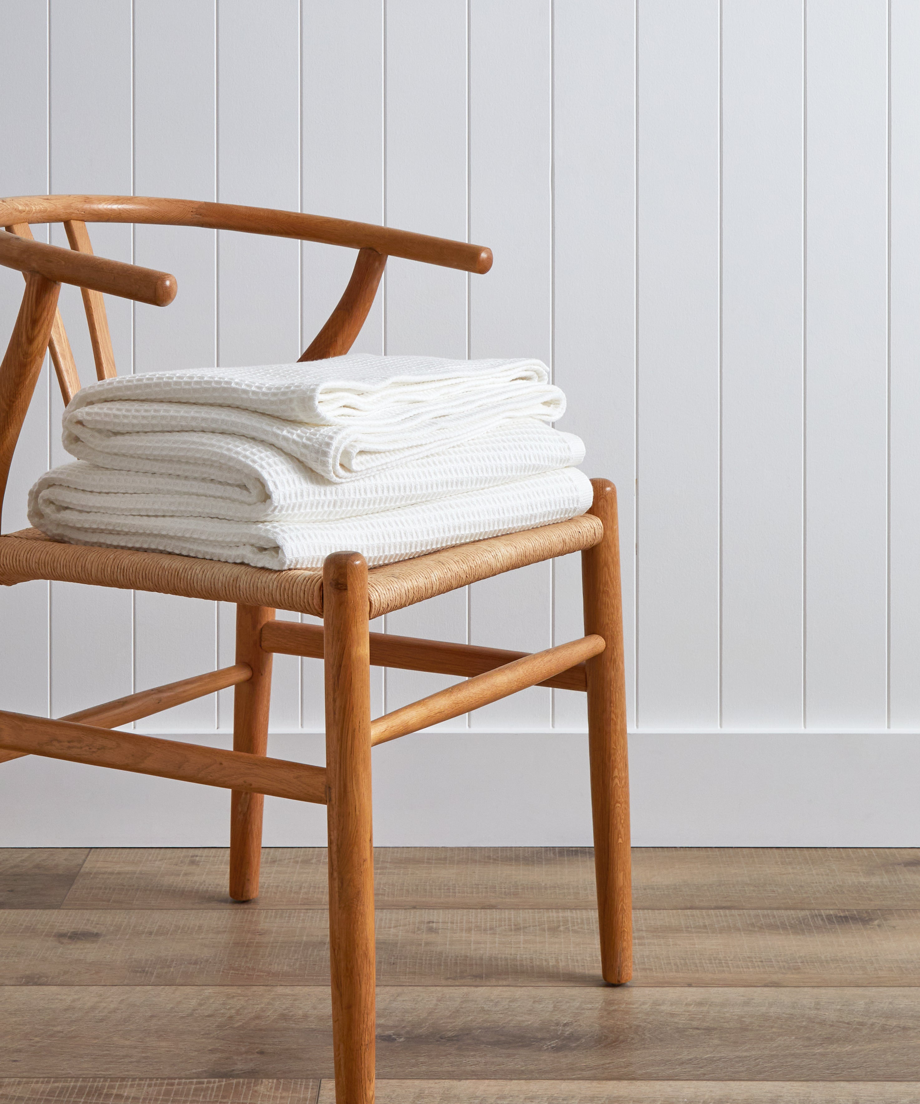 Classic Waffle Blanket | White-1