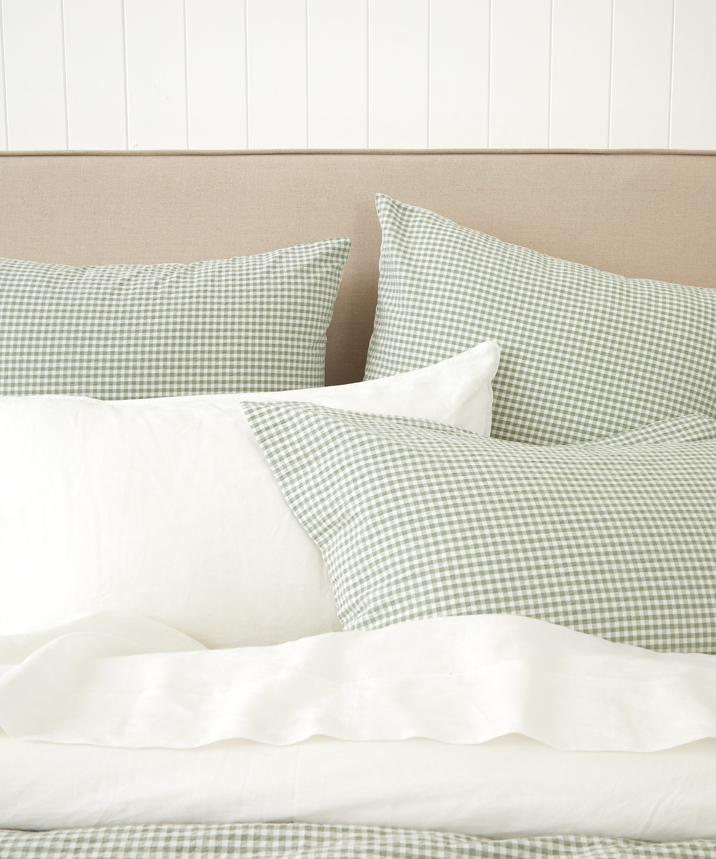 Clover Duvet Cover Set | Green Gingham-2