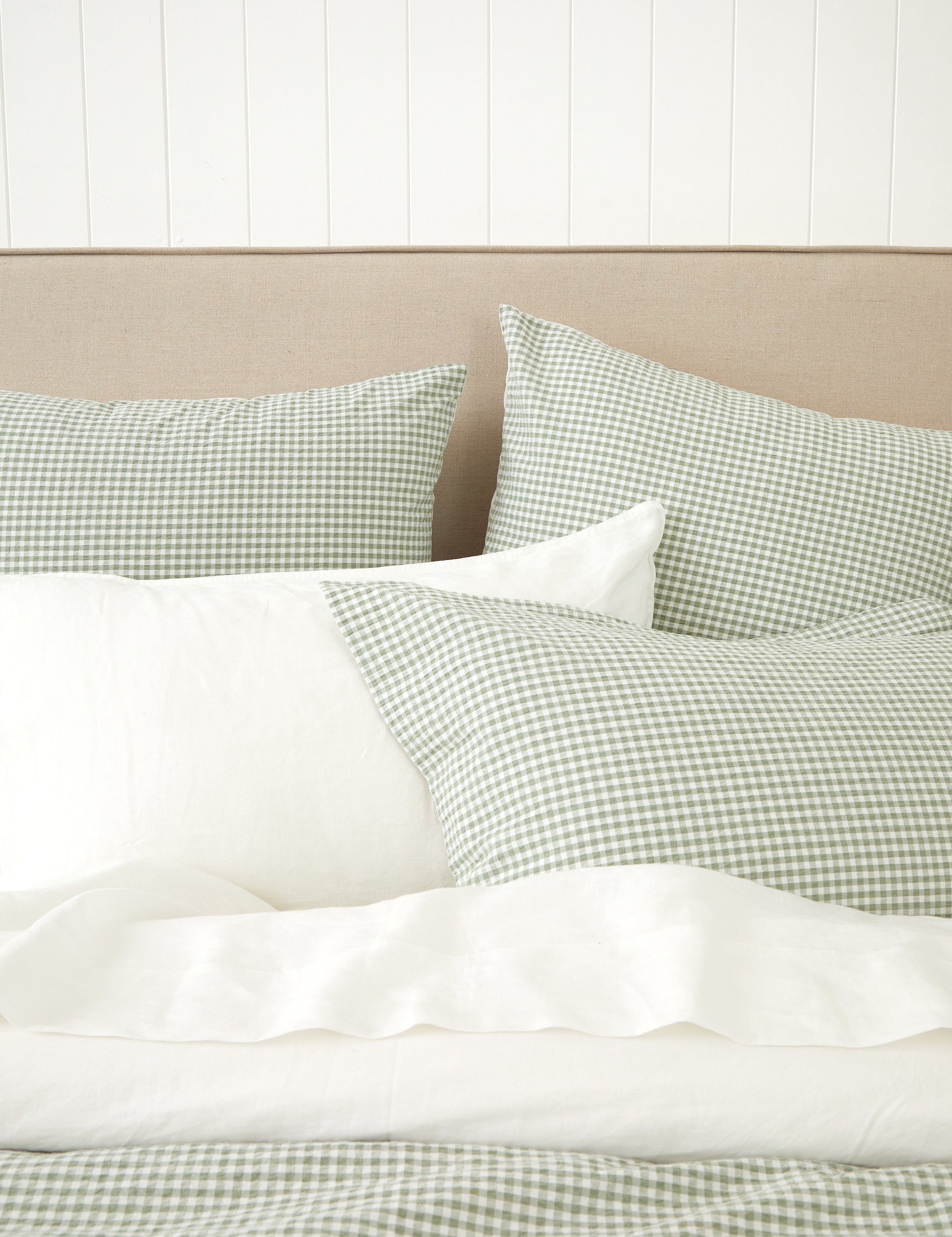 Clover Duvet Cover Set | Green Gingham-2