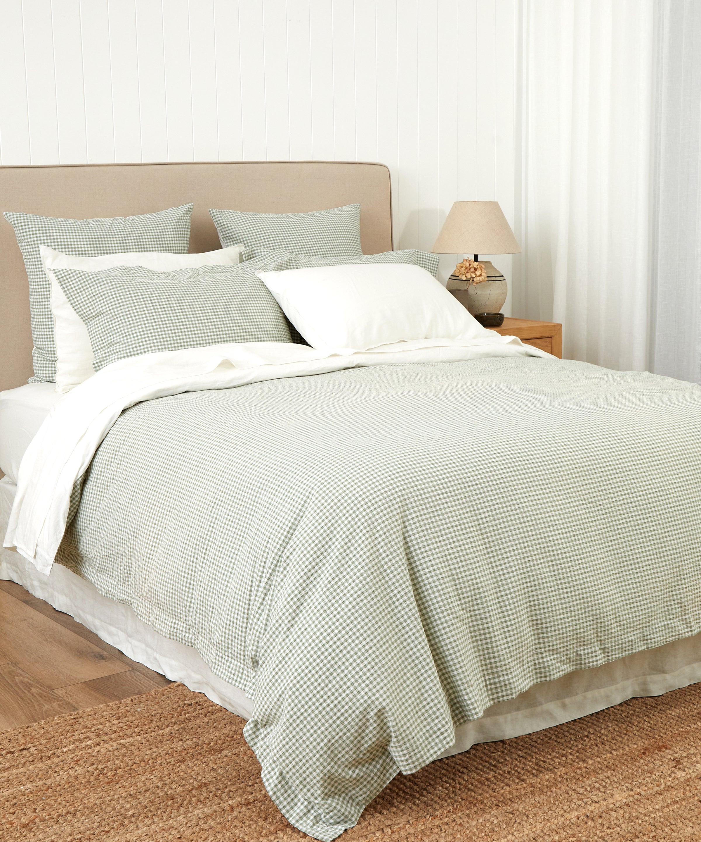 Clover Duvet Cover Set | Green Gingham-3