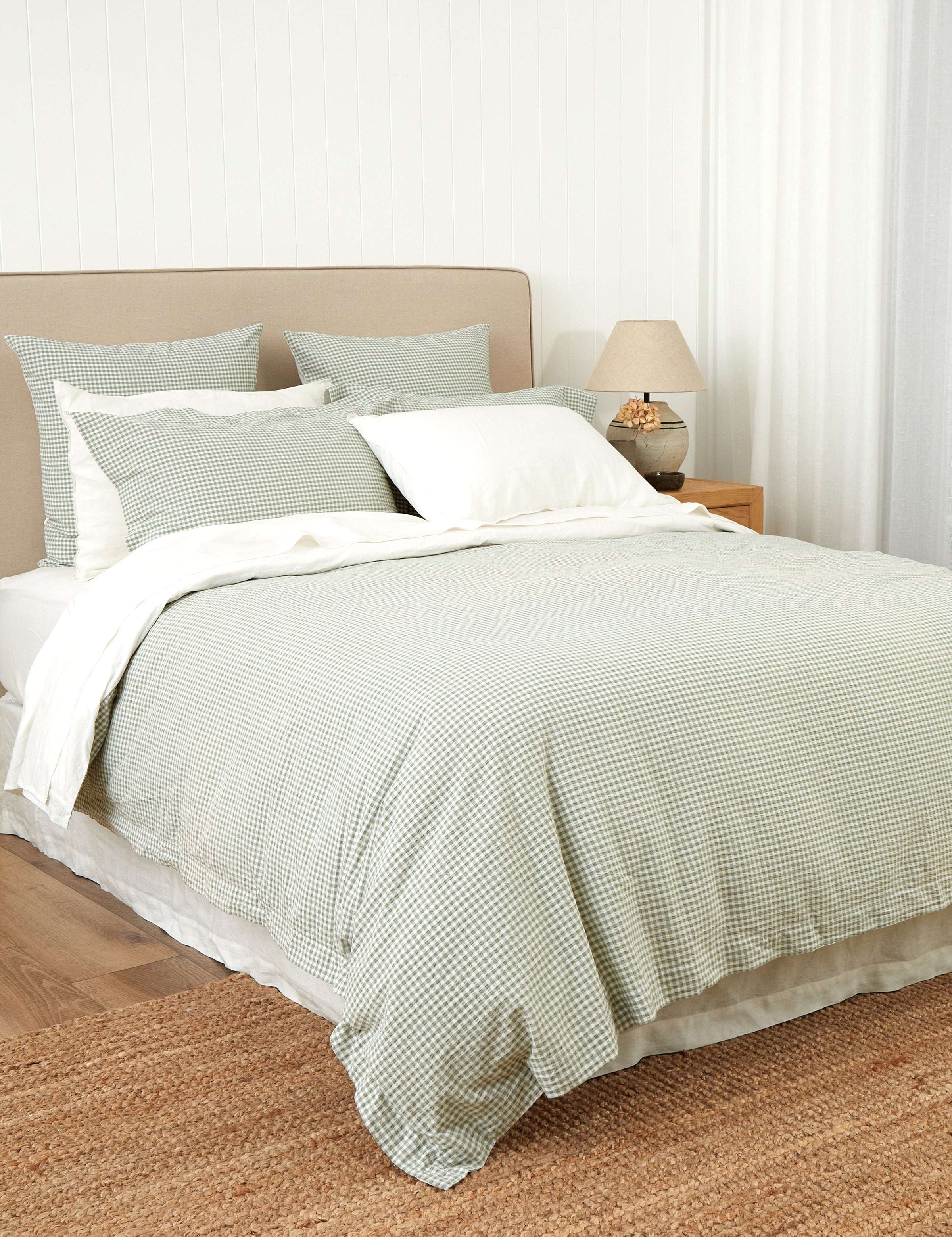 Clover Duvet Cover Set | Green Gingham-3