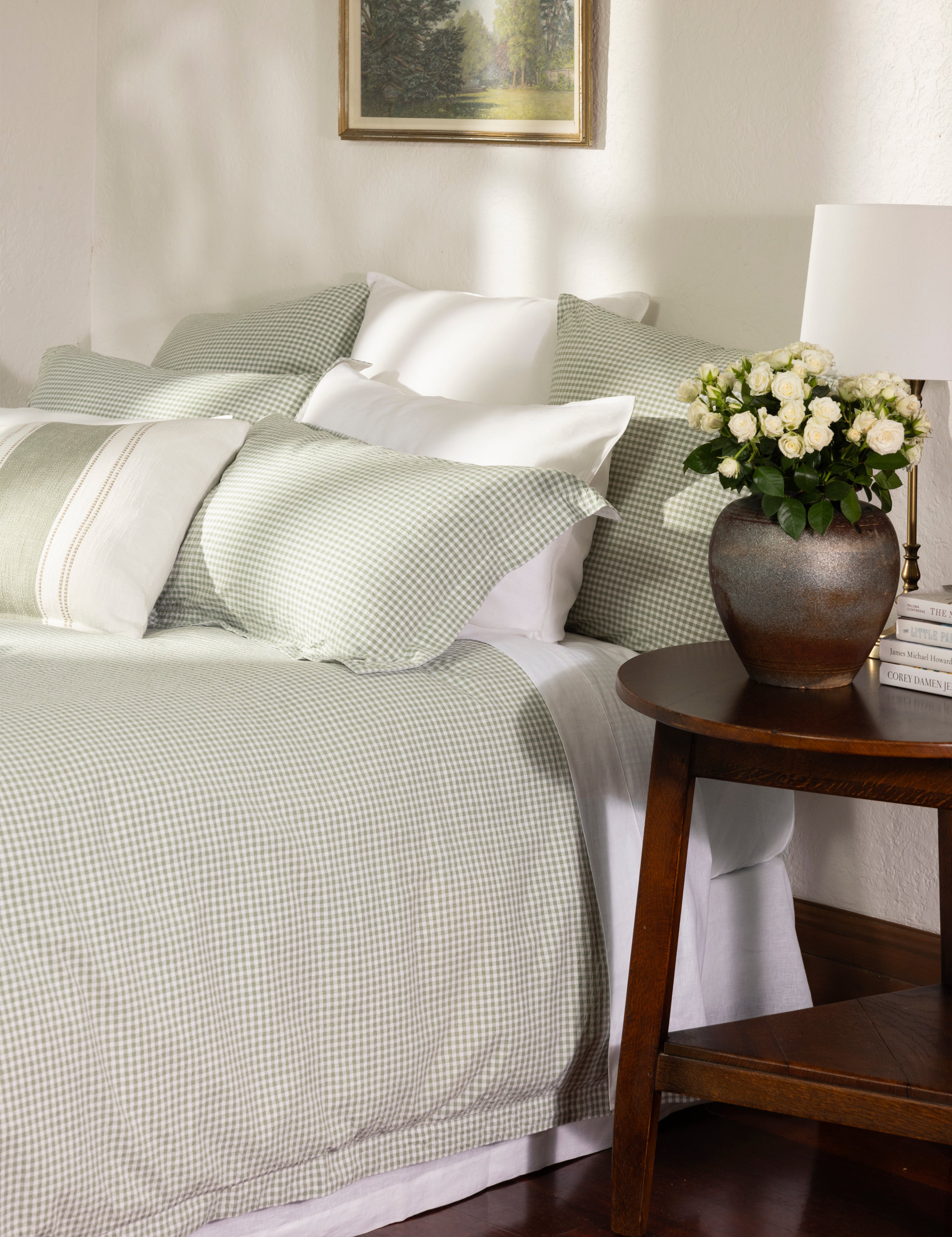 Clover Duvet Cover Set | Green Gingham-5