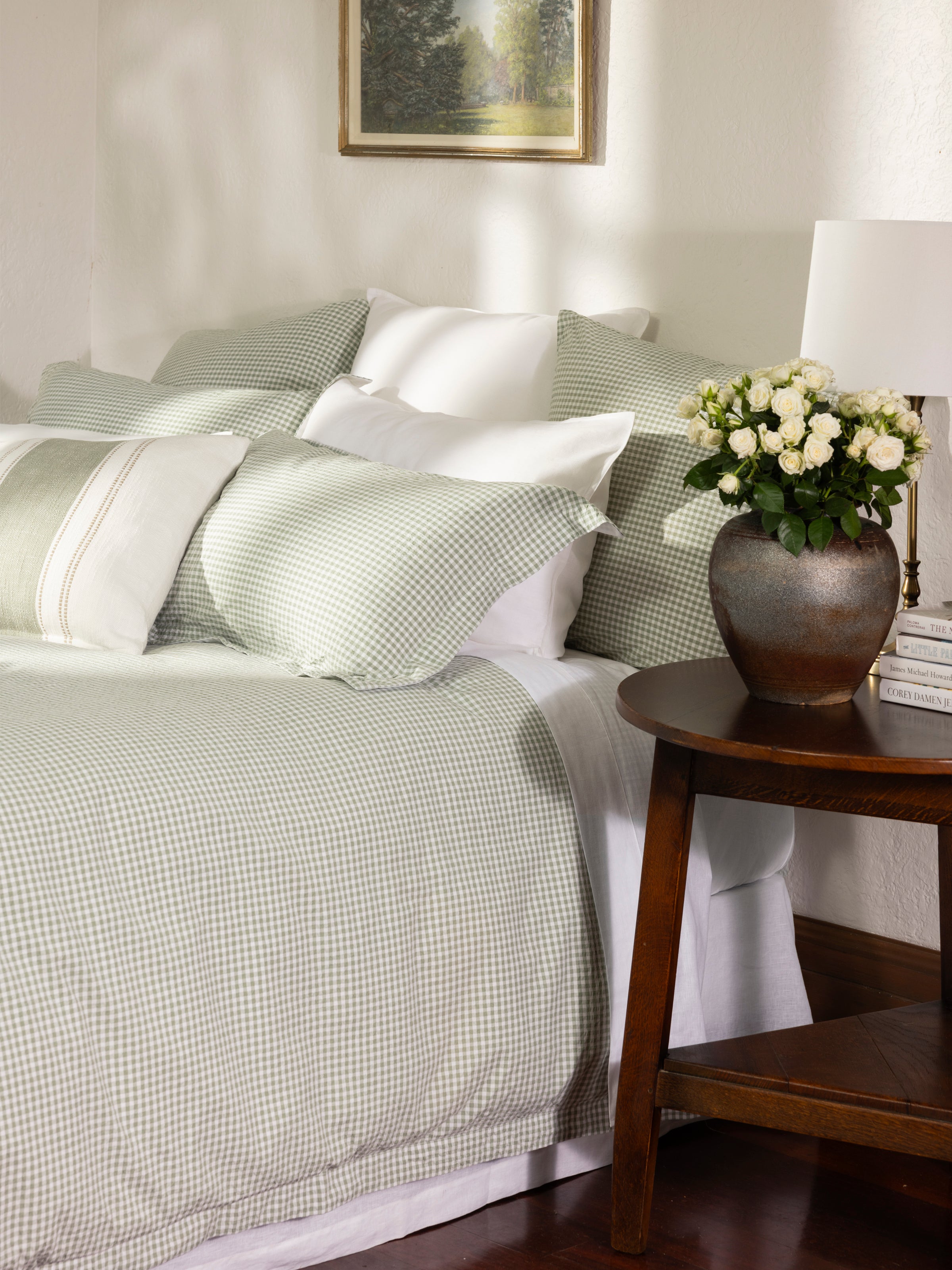 Clover Duvet Cover Set | Green Gingham-5