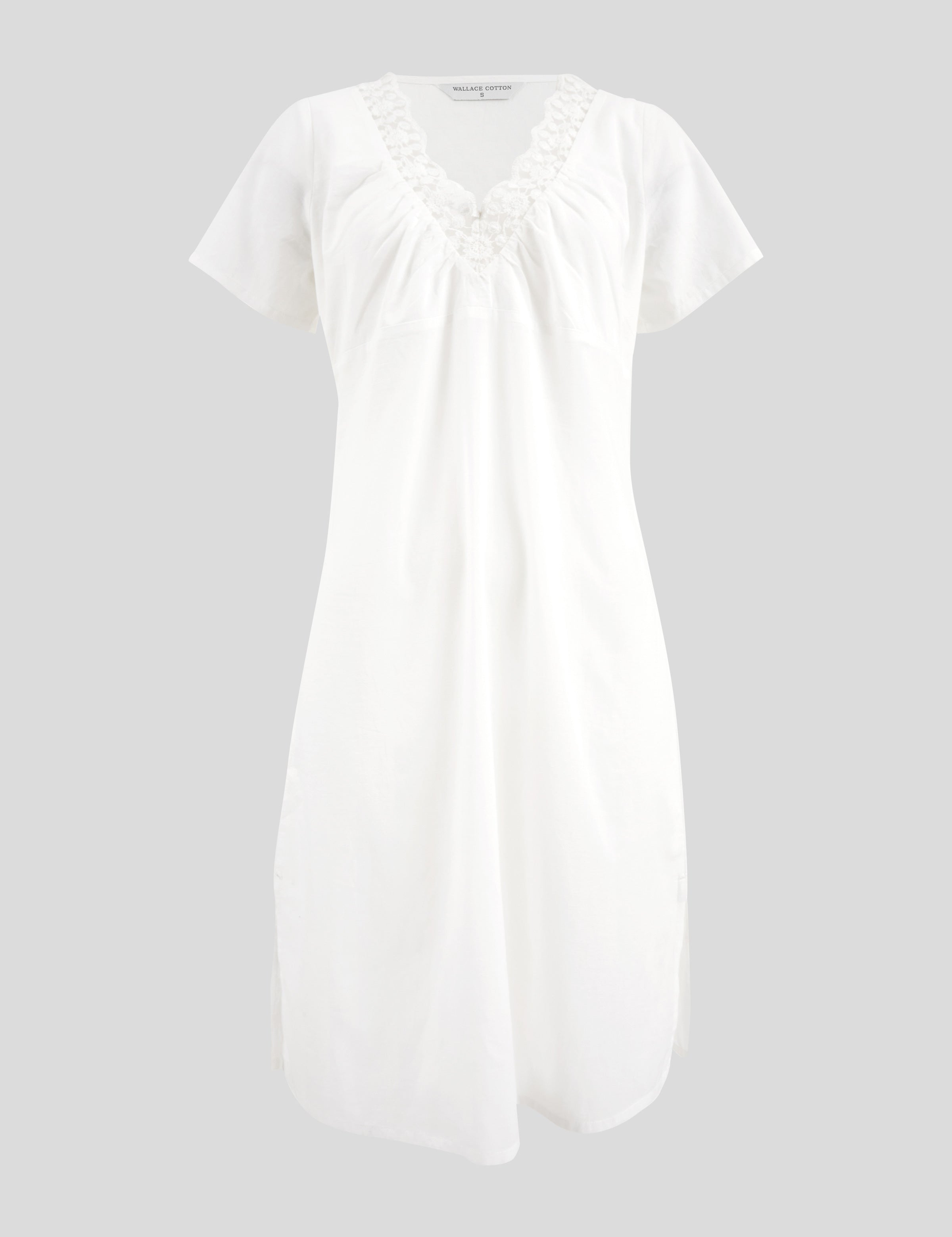 Colette Cap Sleeve Nightie | White-2