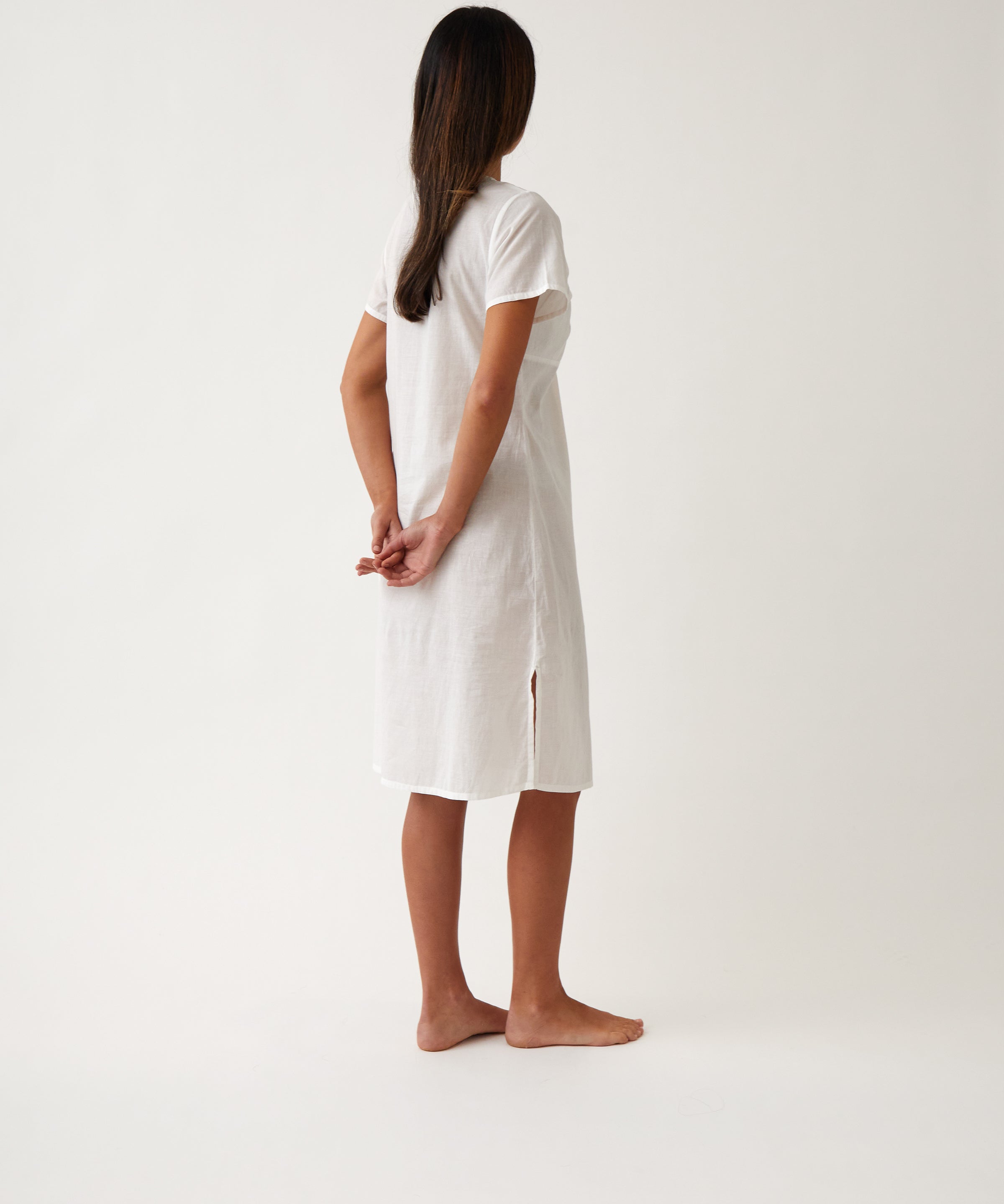 Colette Cap Sleeve Nightie | White-4