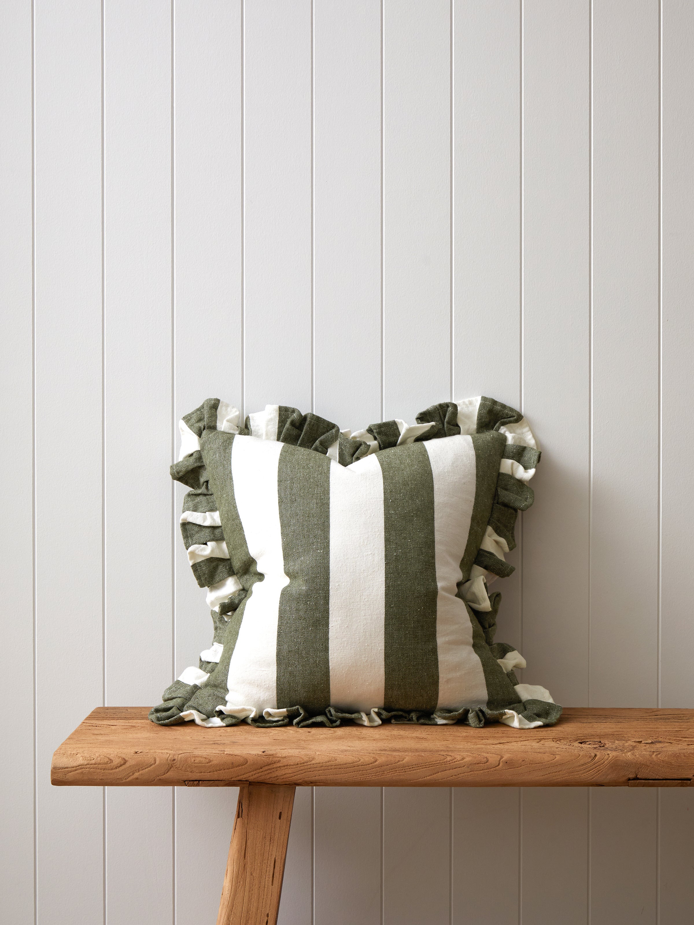 Cooper Square Cushion Cover | Olive Stripe-1