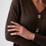Cotton Cashmere Cardi | Cocoa-2