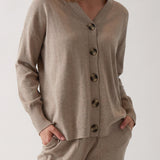 Cotton Cashmere Cardi | Natural-1