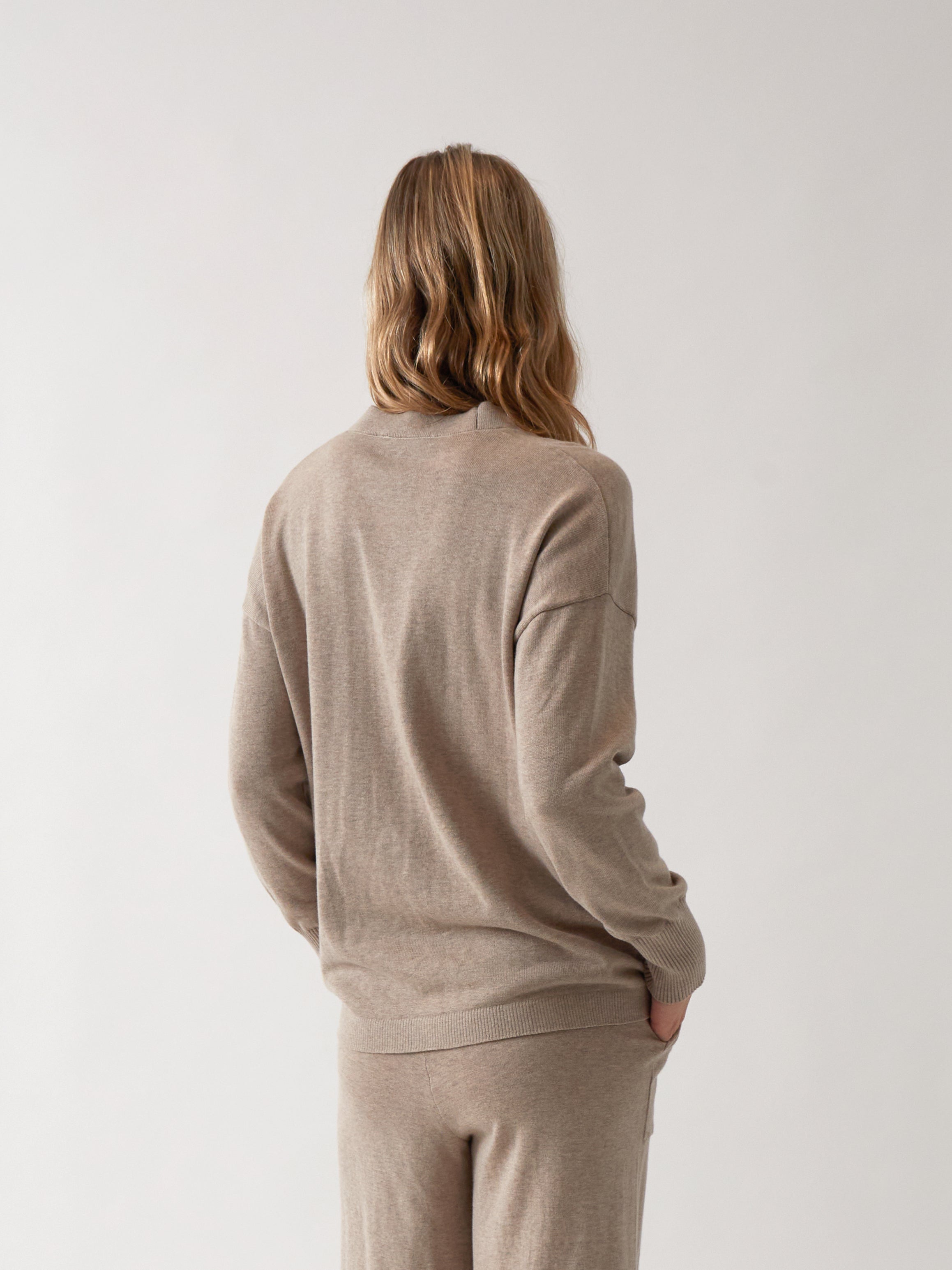 Cotton Cashmere Cardi | Natural-4
