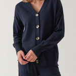 Cotton Cashmere Cardi | Navy-1