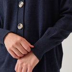 Cotton Cashmere Cardi | Navy-2